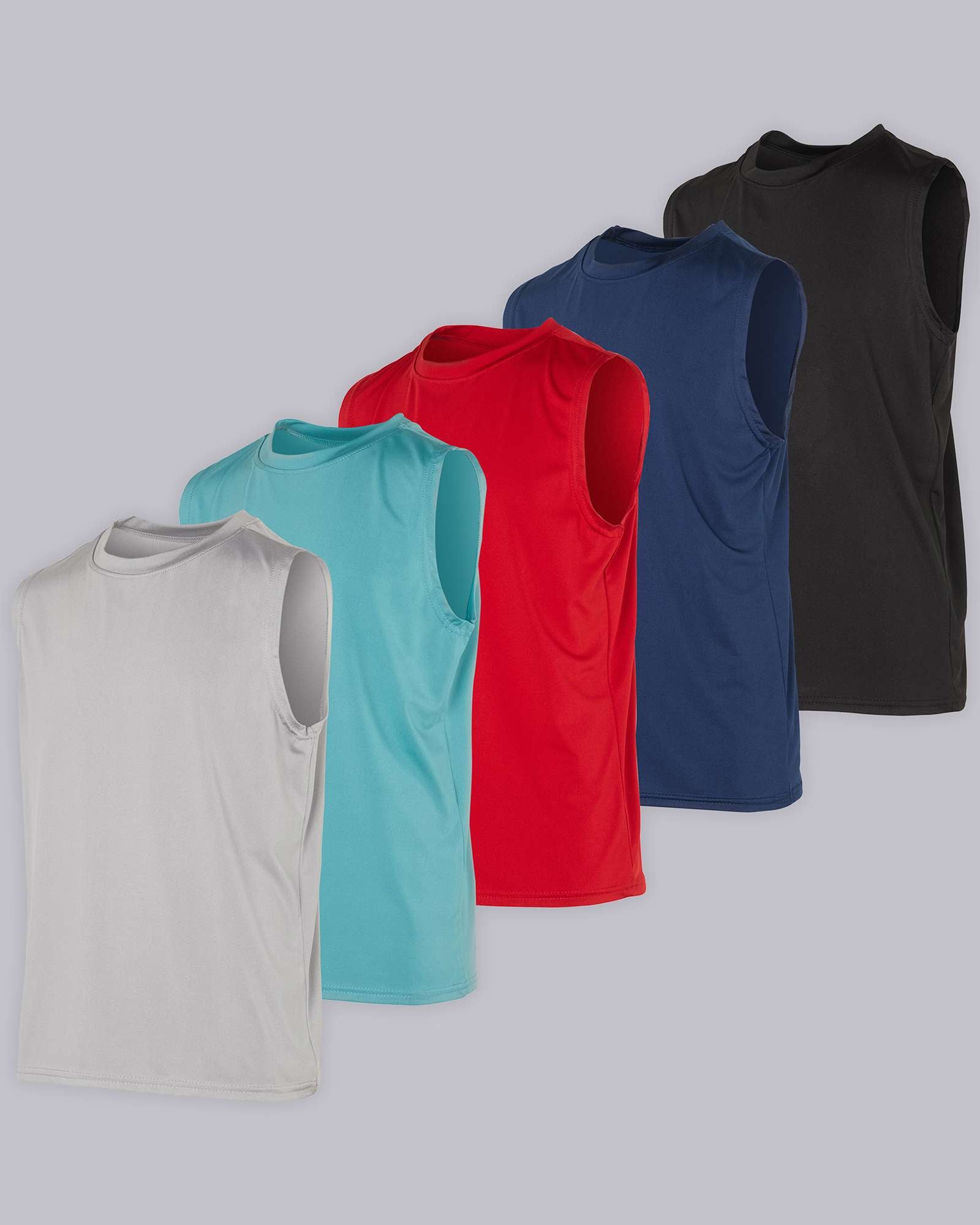 5 Pack: Boys Dry-Fit Active Tank Top