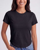 Real Essentials 3 Pack Women's Cropped Cap Sleeve Tops Cotton Basic Tees Going Out Shirts - Solid Black, Solid Black, Solid Black