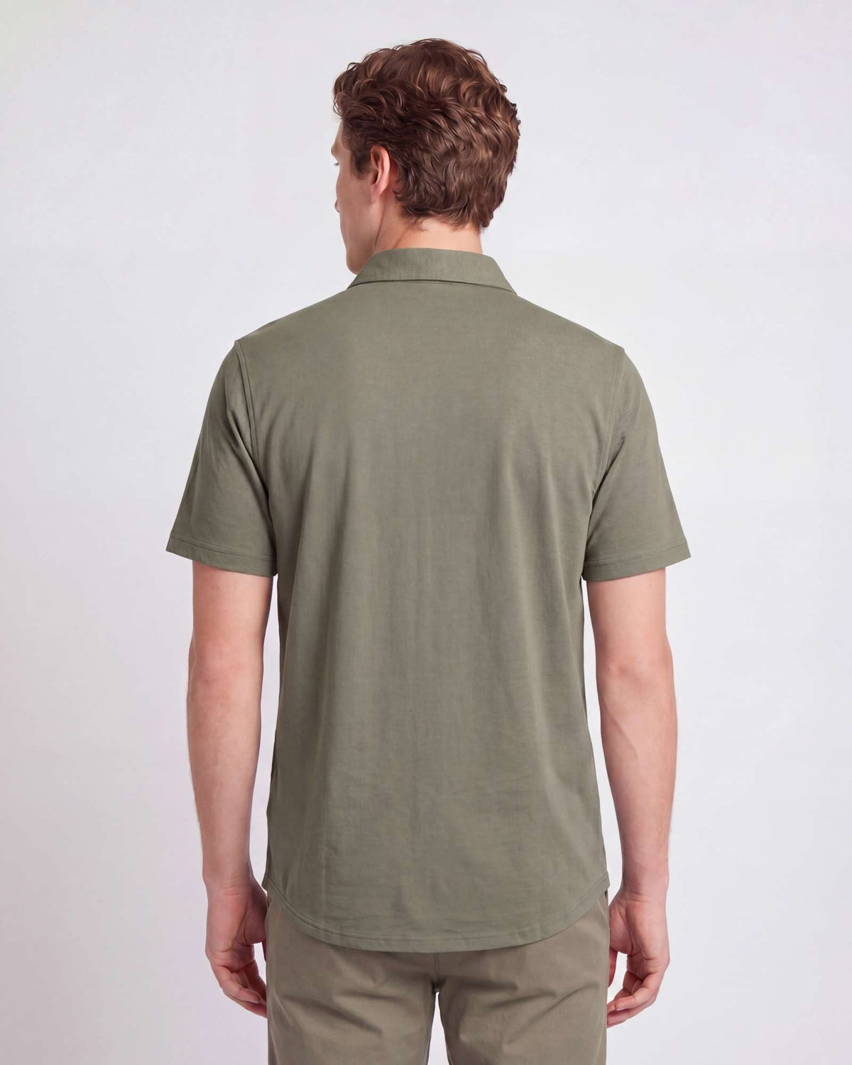Real Essentials 3 Pack Men's Cotton Short Sleeve Button Down Casual Work Shirt Button Up - Solid Desert Sage