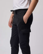 Real Essentials 3 Pack Boys' Cotton Cargo Fleece Joggers Sweatpants Pockets Athletic Kids - Set 6