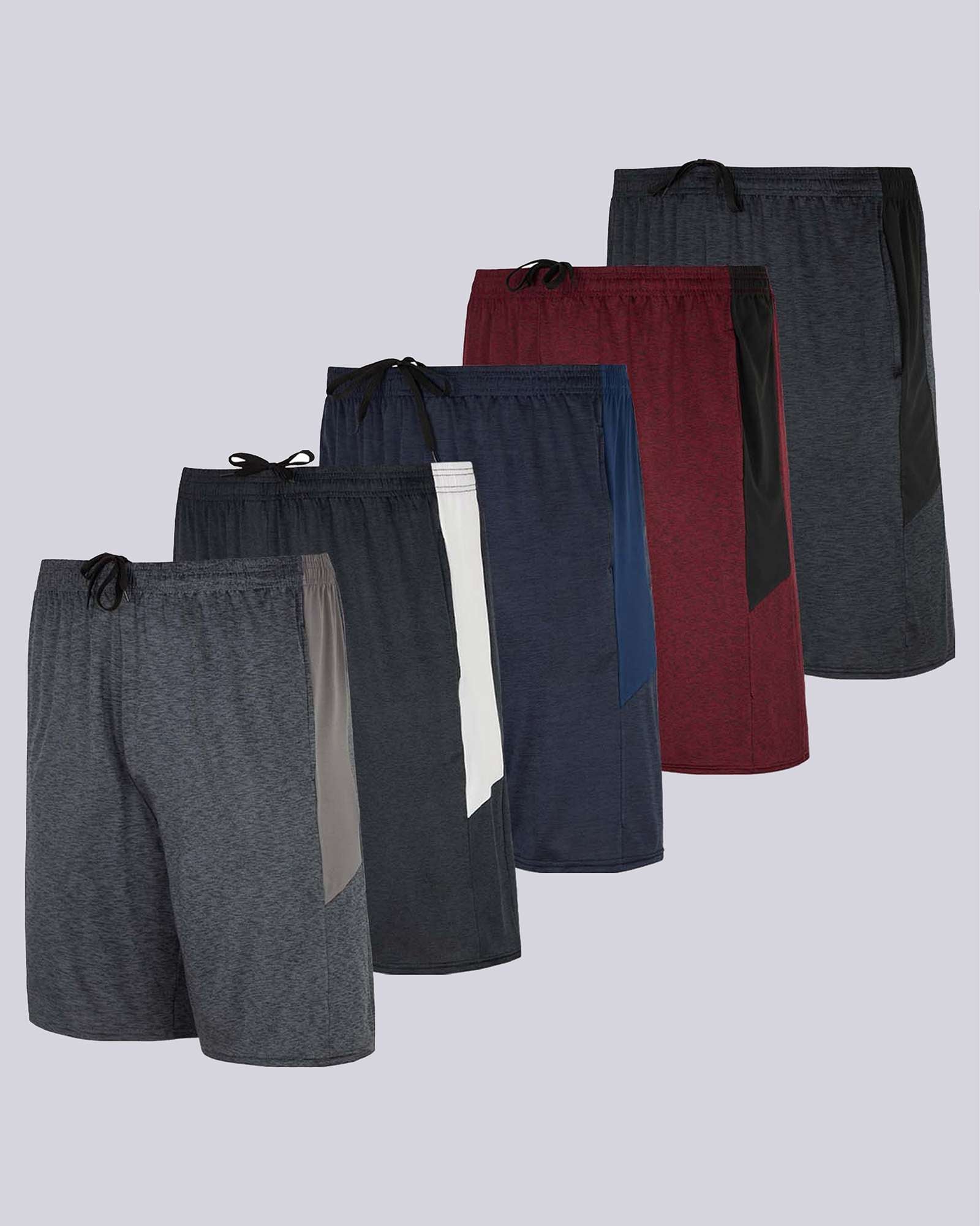 5 Pack: Boys Dry-Fit Active Basketball Shorts