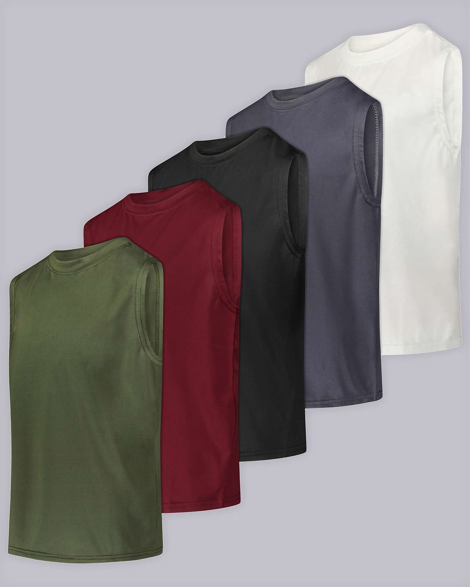 5 Pack: Boys Dry-Fit Active Tank Top