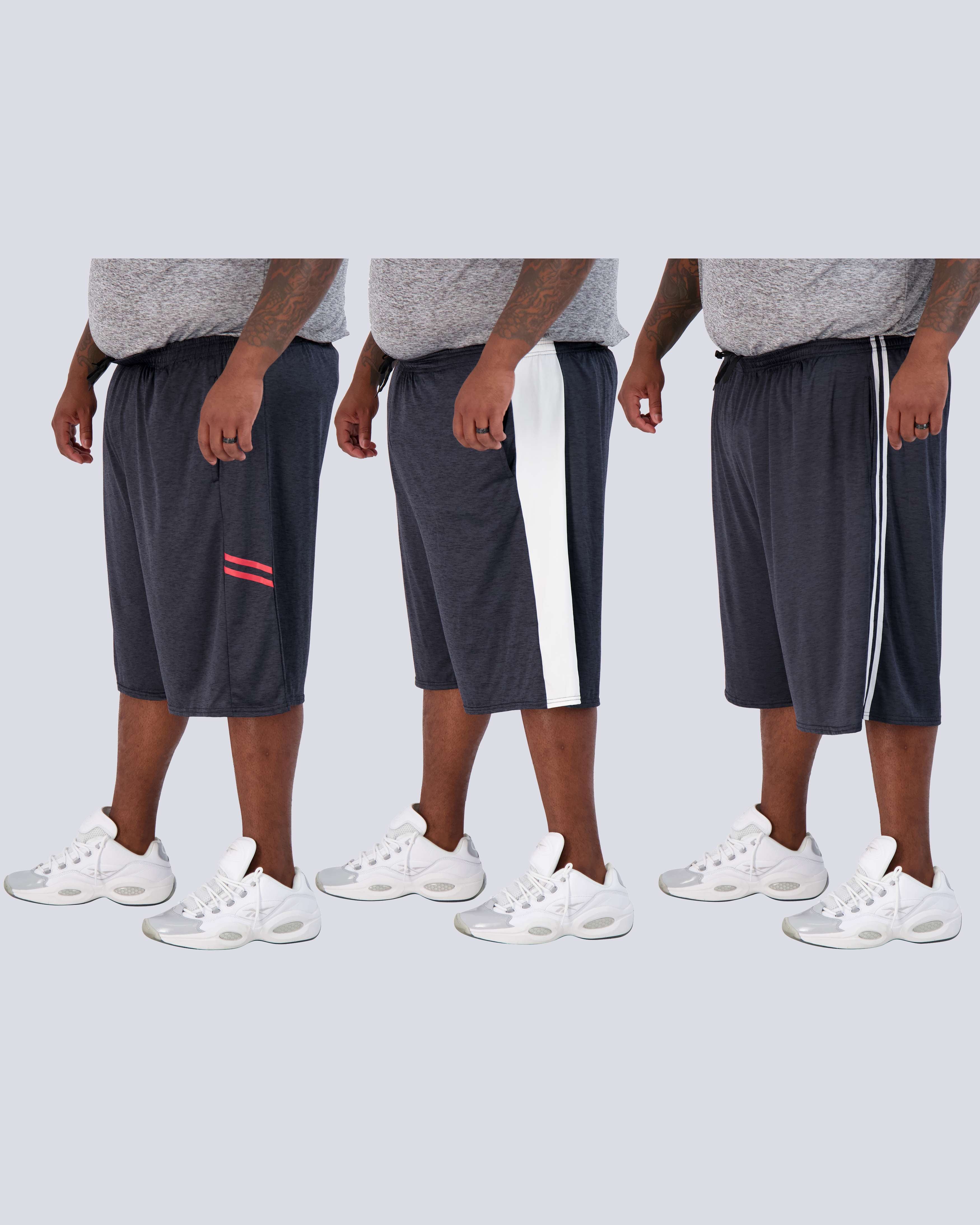 3 Pack: Men's Big & Tall Dry Fit & Mesh Performance Shorts