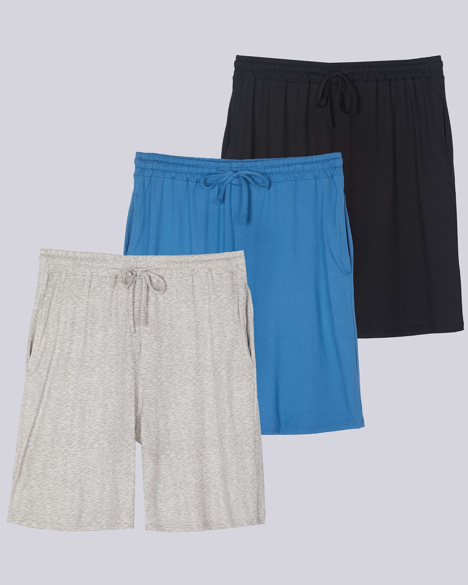 3 Pack: Men's Soft Pajama Shorts