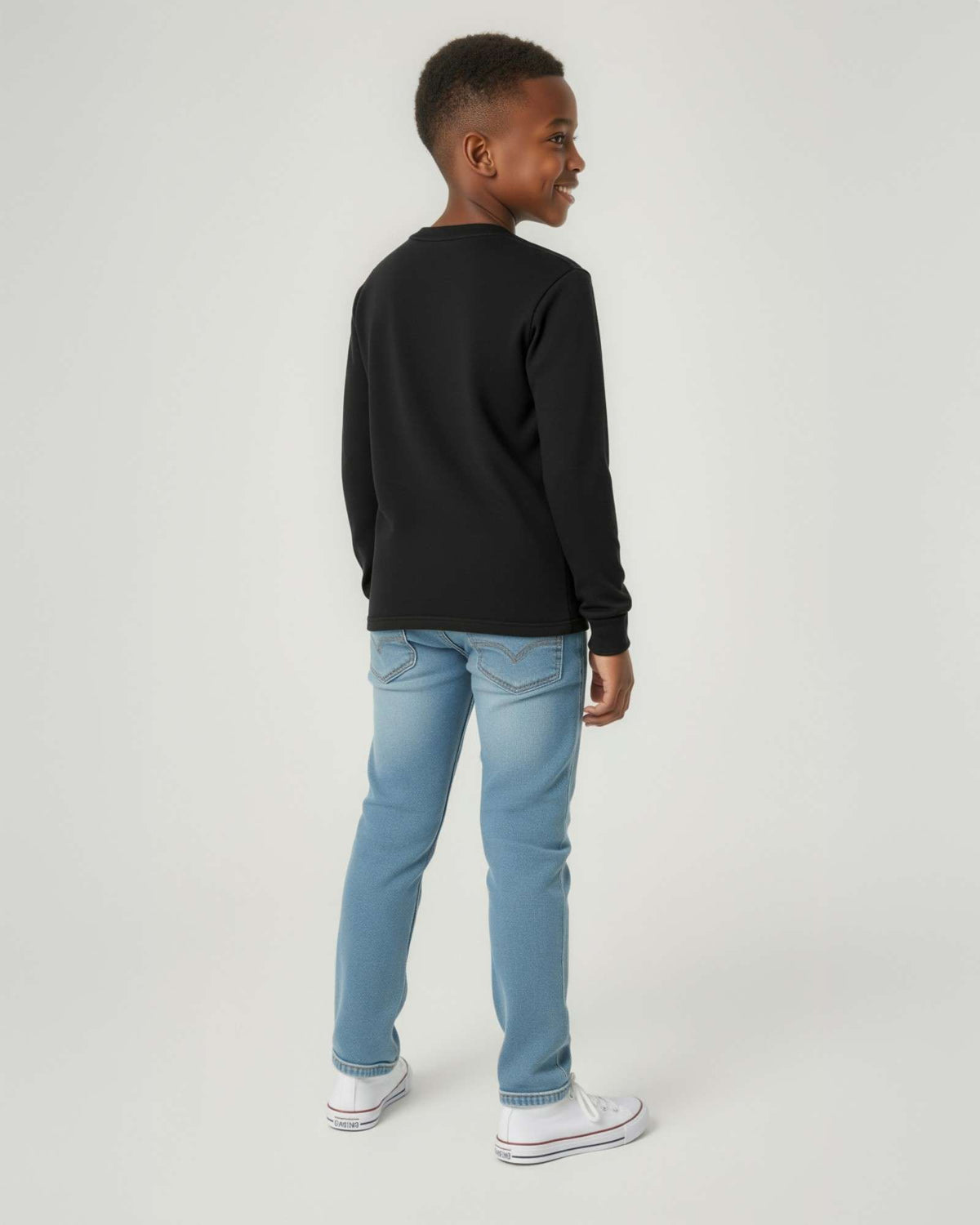 Real Essentials 5 Pack Boys' Cotton Long Sleeve Jersey T Shirts Kids School Youth Tees - Set 4