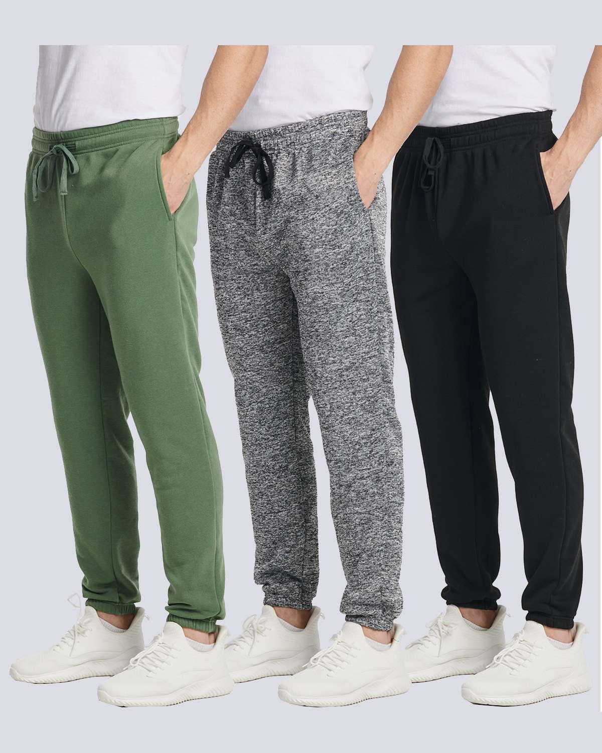 3 Pack: Men's Fleece Jogger Sweatpants (Available in Big & Tall)