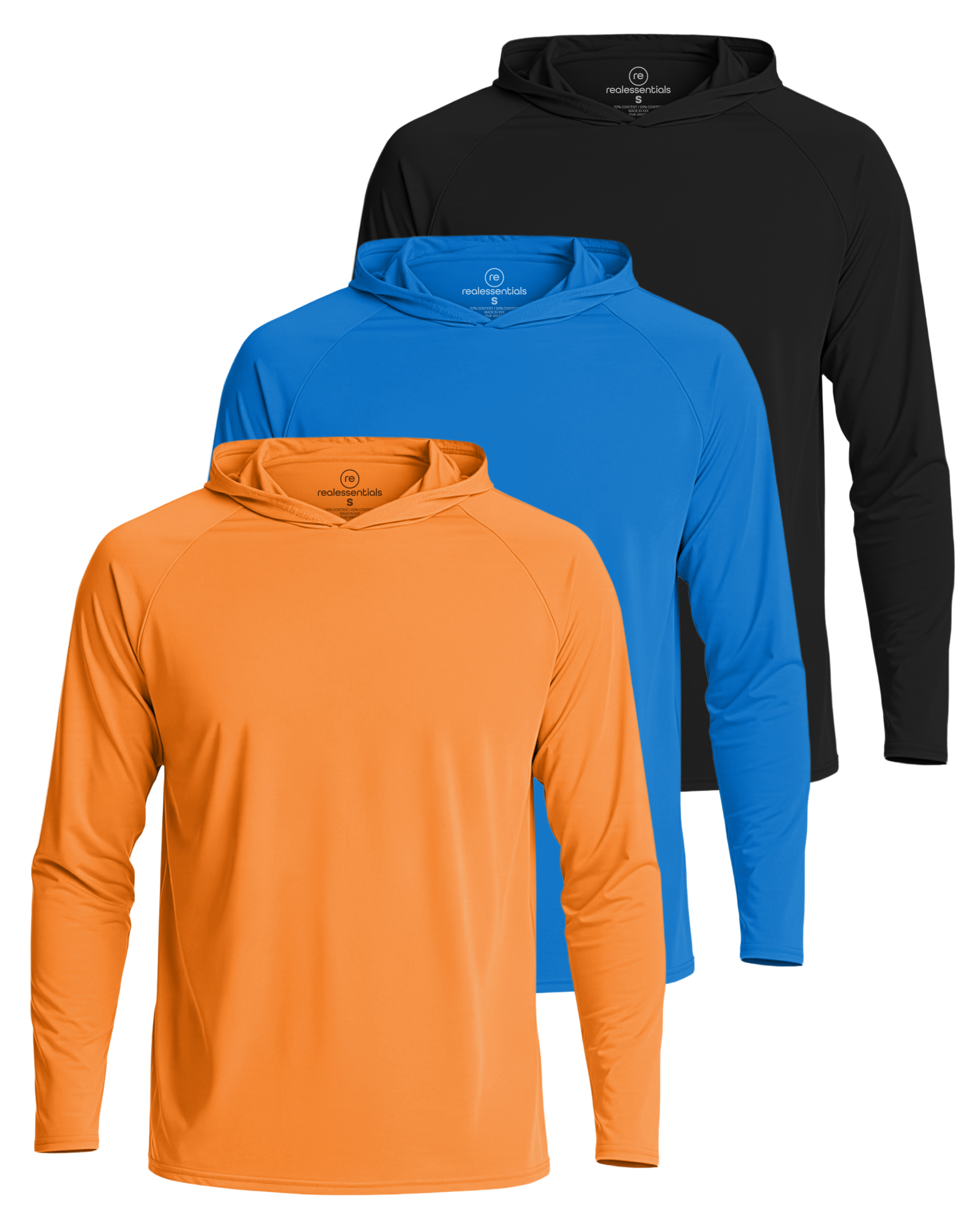 3 Pack: Men's Rash Guard Hoodie (Available In Big & Tall)