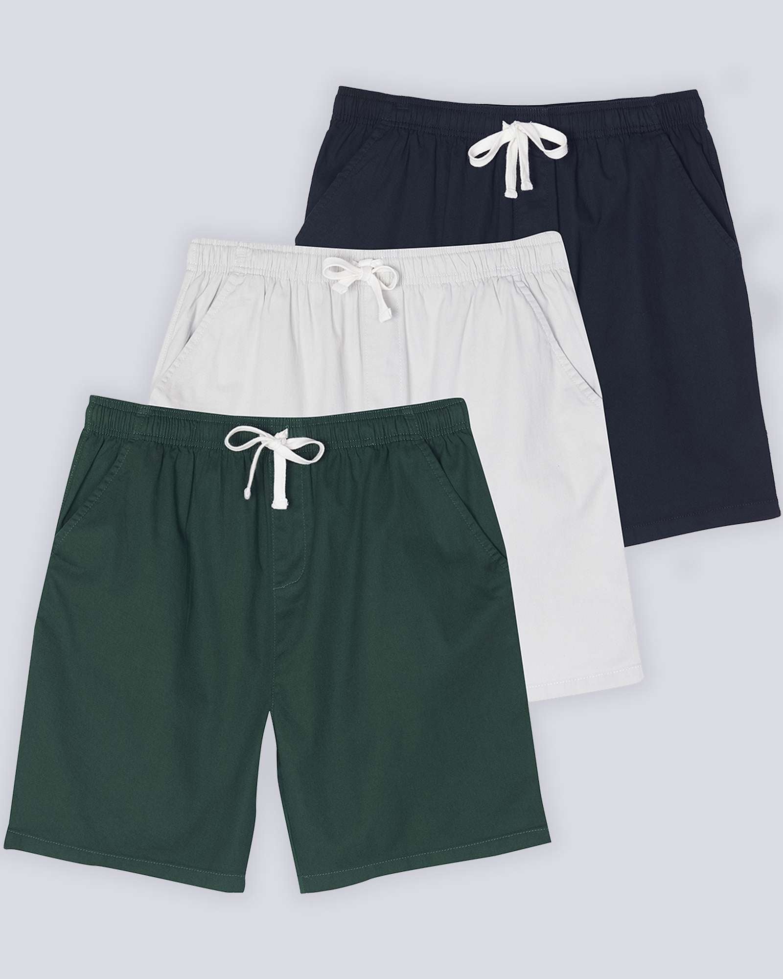 3 Pack: Men's Cotton 7" Walk Short