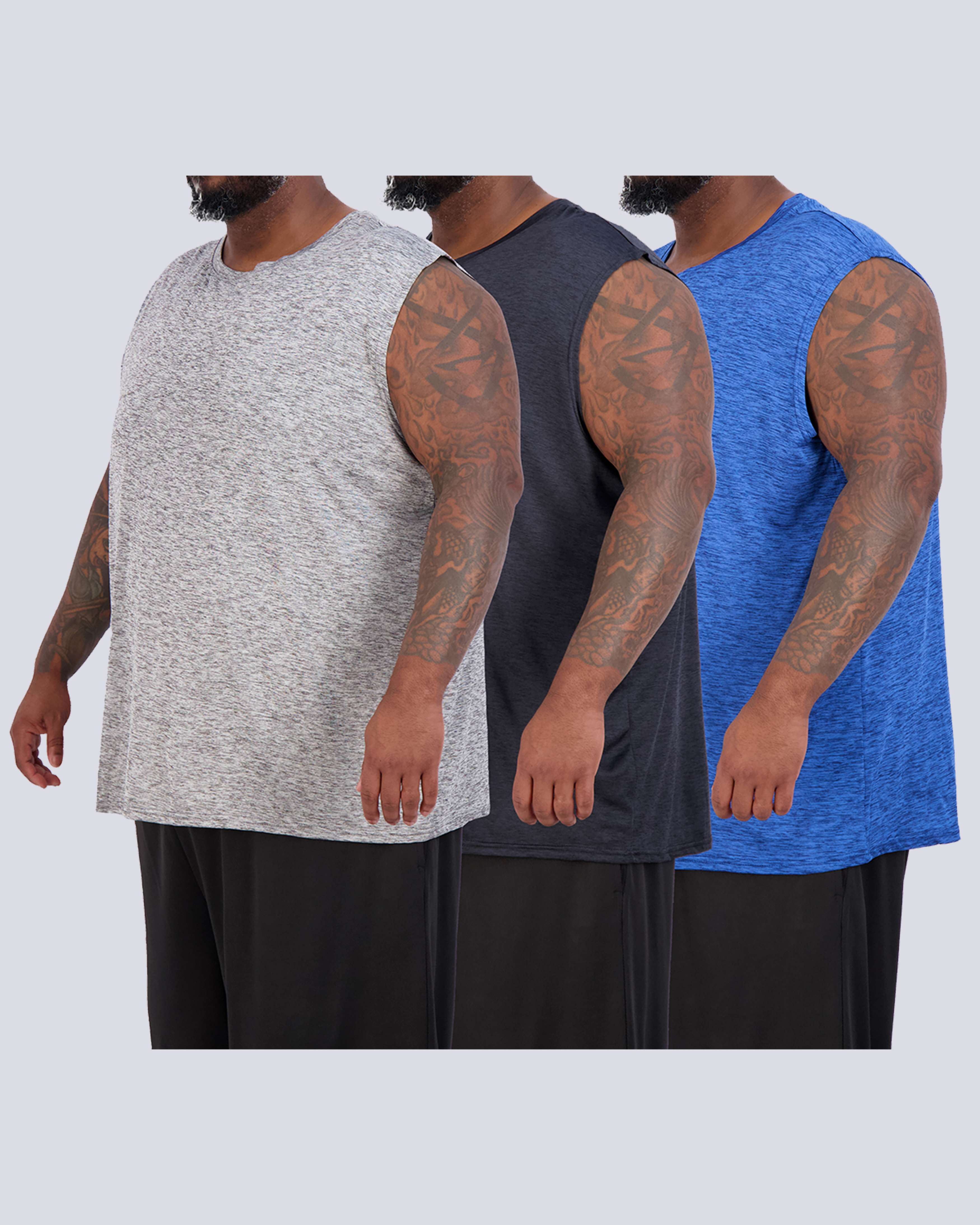 3 Pack: Mens Dry-Fit Active Tech Tank Top