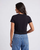 Real Essentials 3 Pack Women's Cropped Cap Sleeve Tops Cotton Basic Tees Going Out Shirts - Solid Black, Solid Black, Solid Black