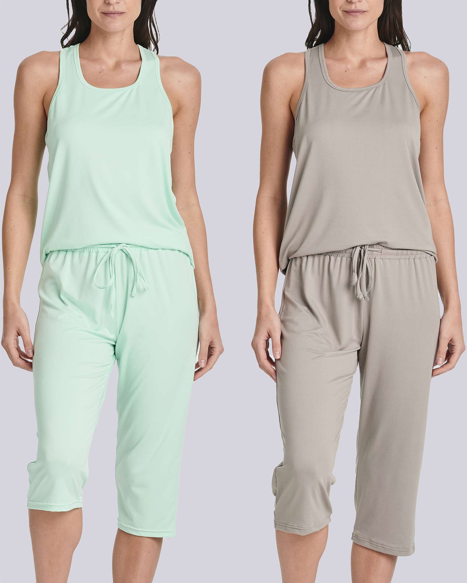 2 Pack: Women's Pajama Set Tank Top and Capri Pants