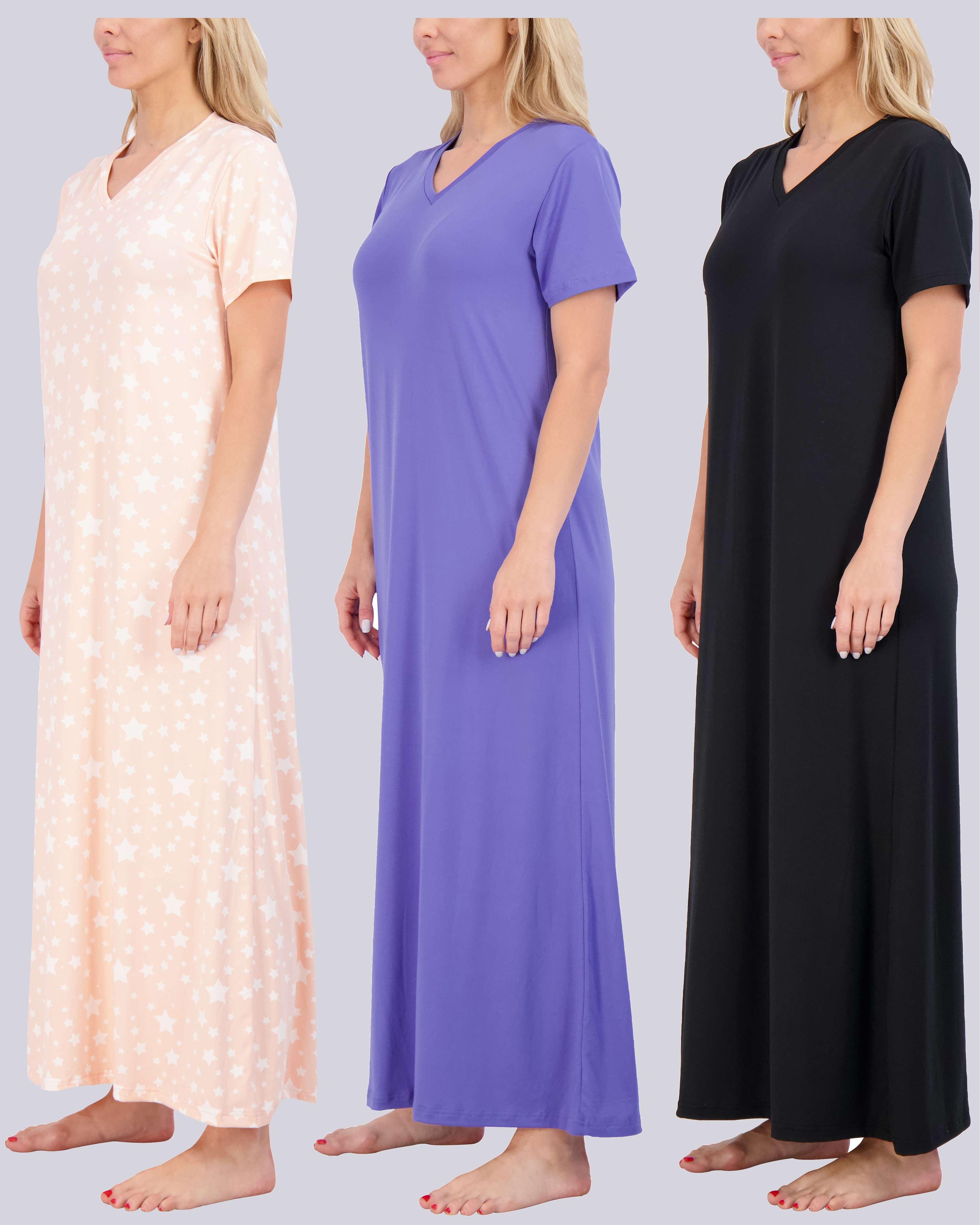 3 Pack: Women's Soft Maxi Nightshirt (Available in Plus Size)