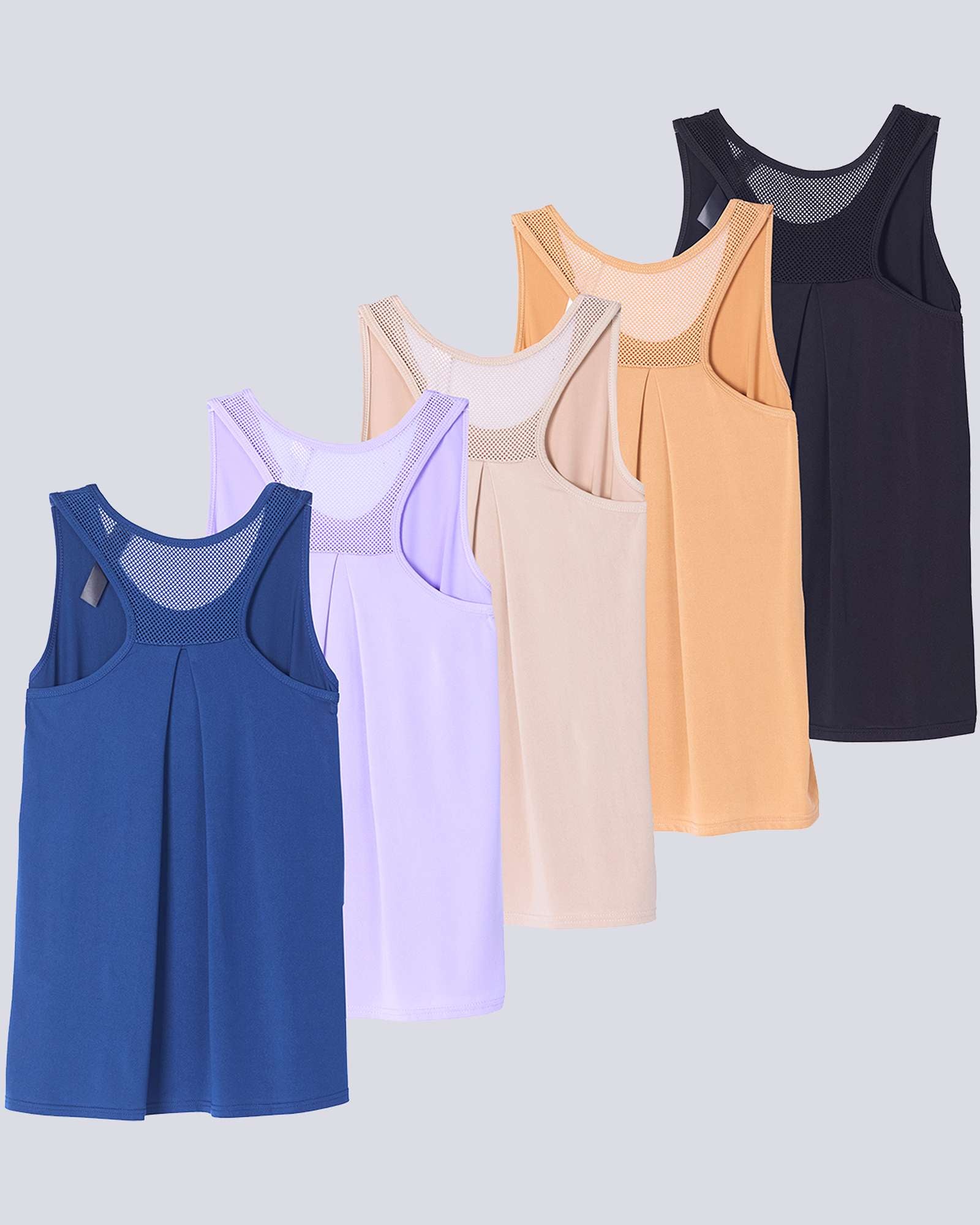 5 Pack: Women's Racerback Workout Tank Top