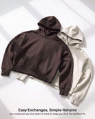 Real Essentials 2 Pack Women's Cropped Hoodies Crop Sweatshirt Ladies Fleece Pullover Top - Grey Heather, Solid Cashmere Rose