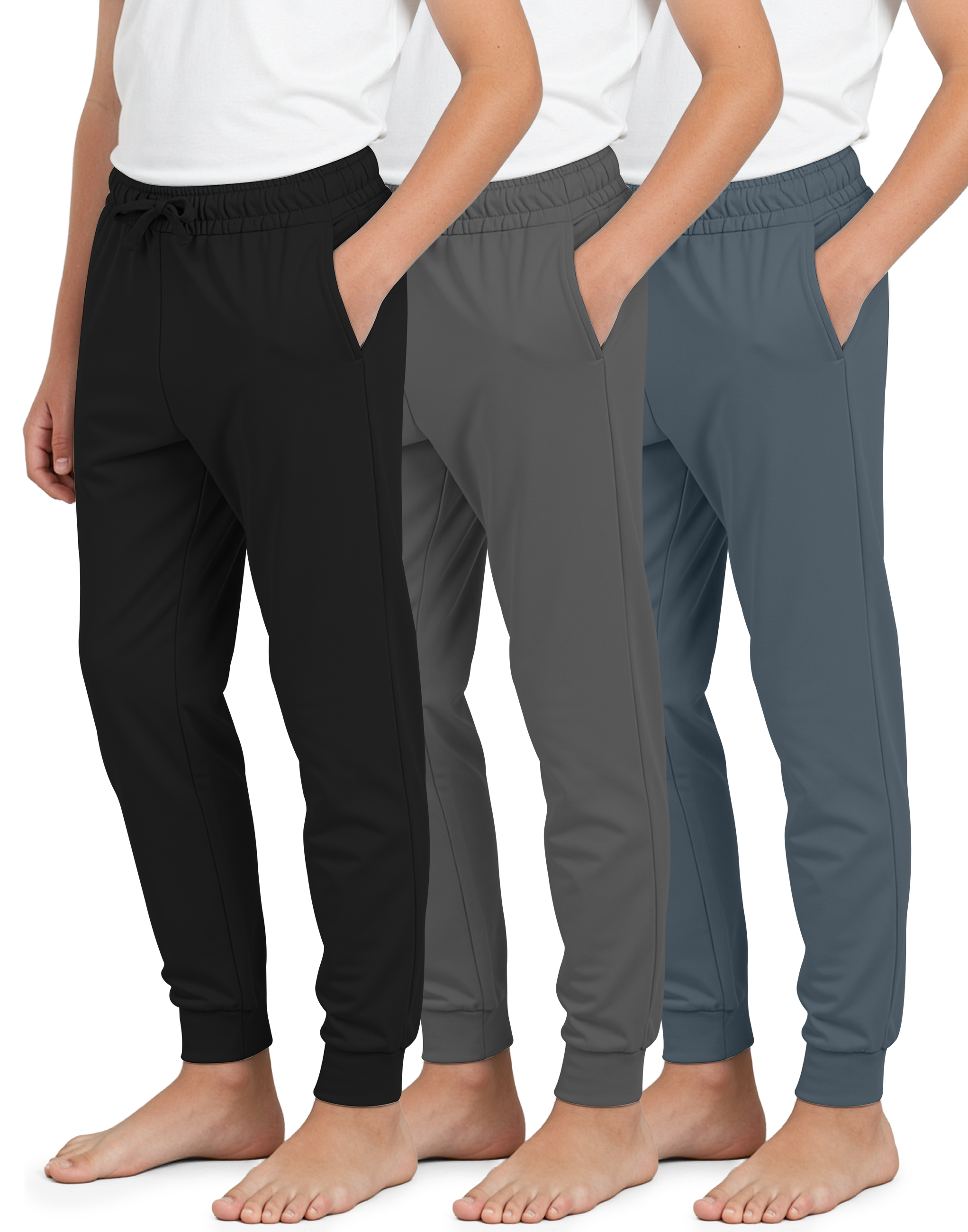 3 Pack: Boys’ Ultra-Soft Jogger Pajama Pants - Kids Lounge Pjs Sleepwear (Size 4-18)