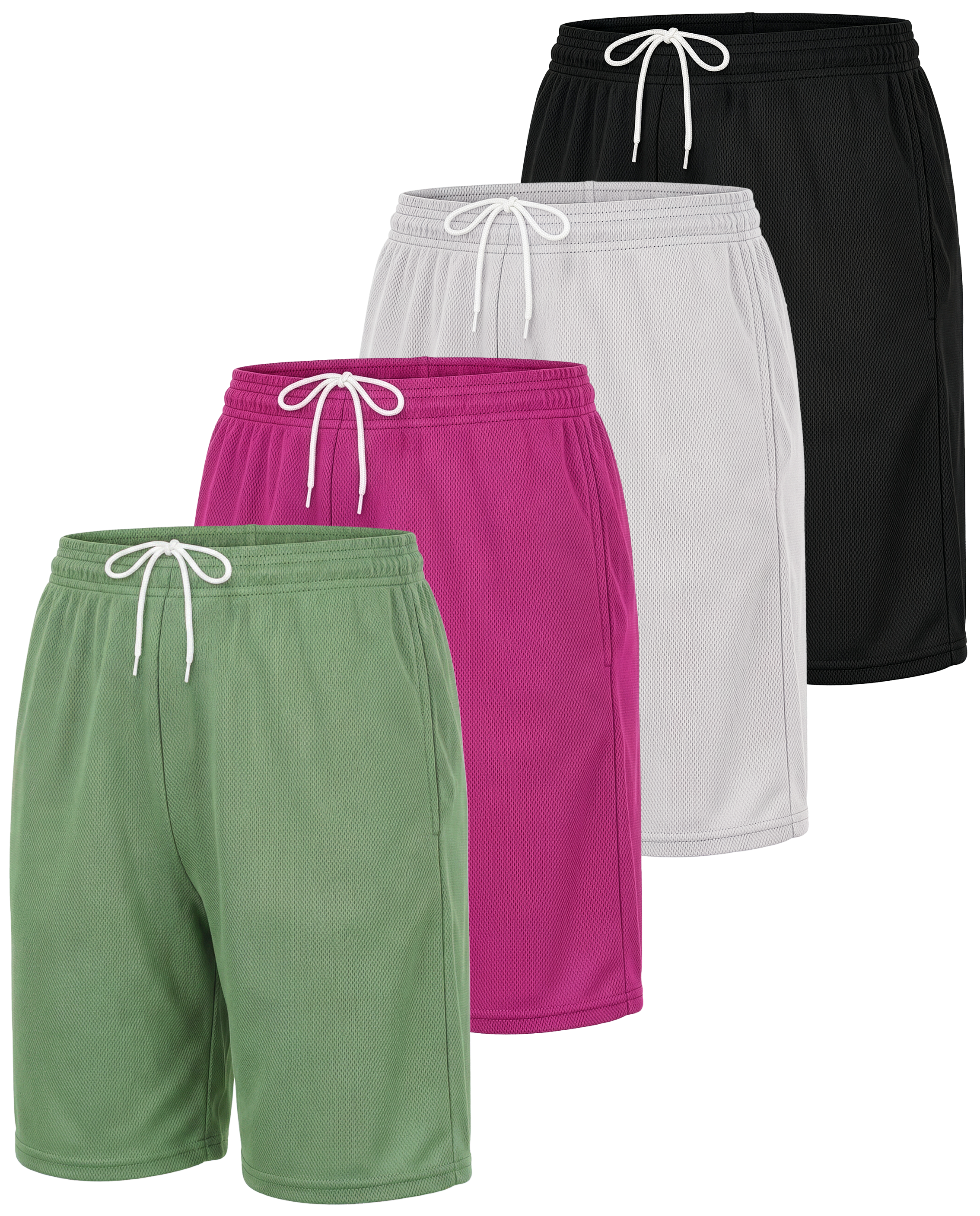 4 Pack: Women's 7" Mesh Quick-Dry Bermuda Shorts