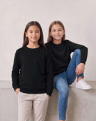 Real Essential 3 Pack Girls' Fleece Crewneck Sweatshirts Sweaters Kids Teens Pullover Tops - Solid Black, Solid Black, Solid Black