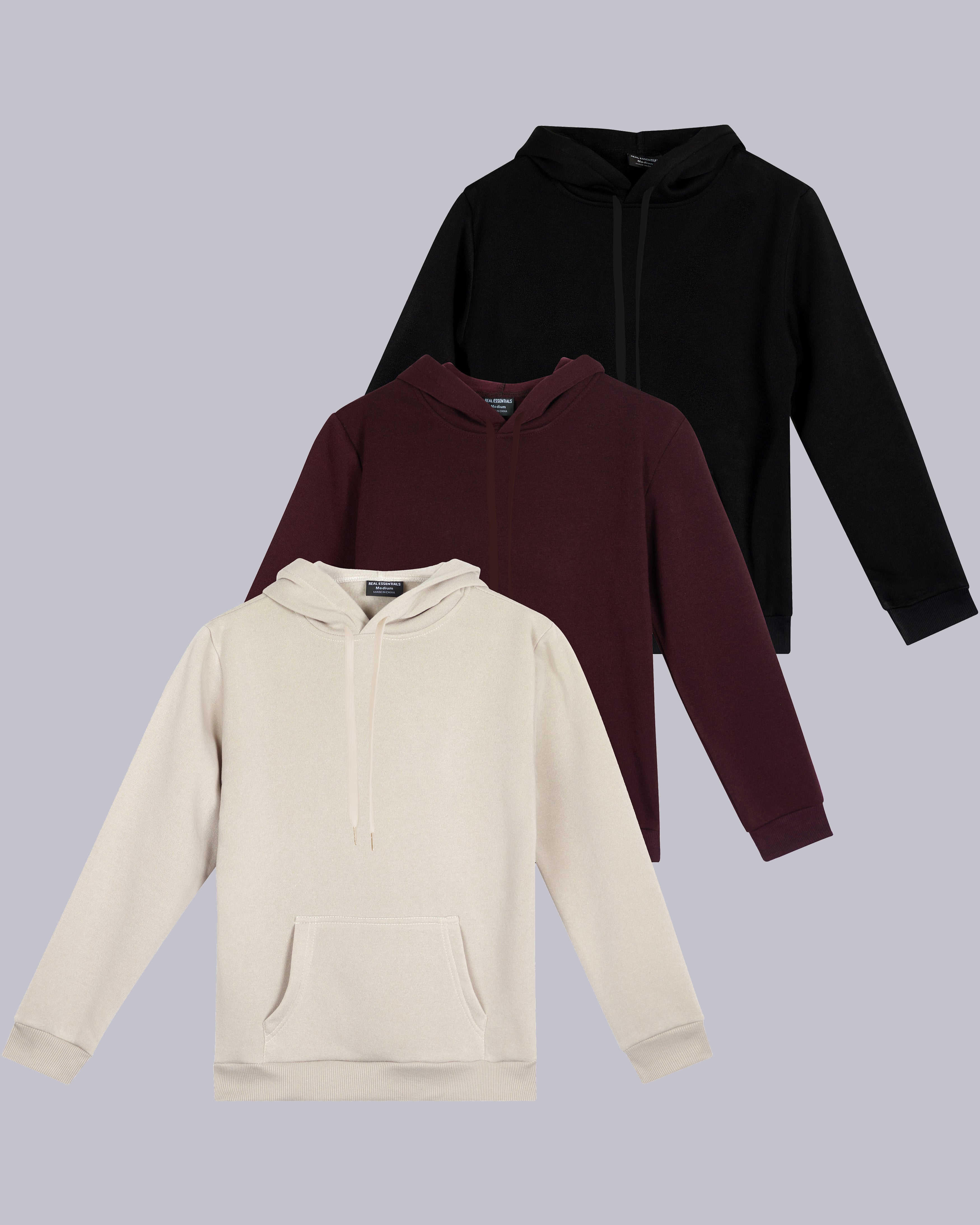3 Pack: Womens Fleece Pullover Hoodie Sweatshirt