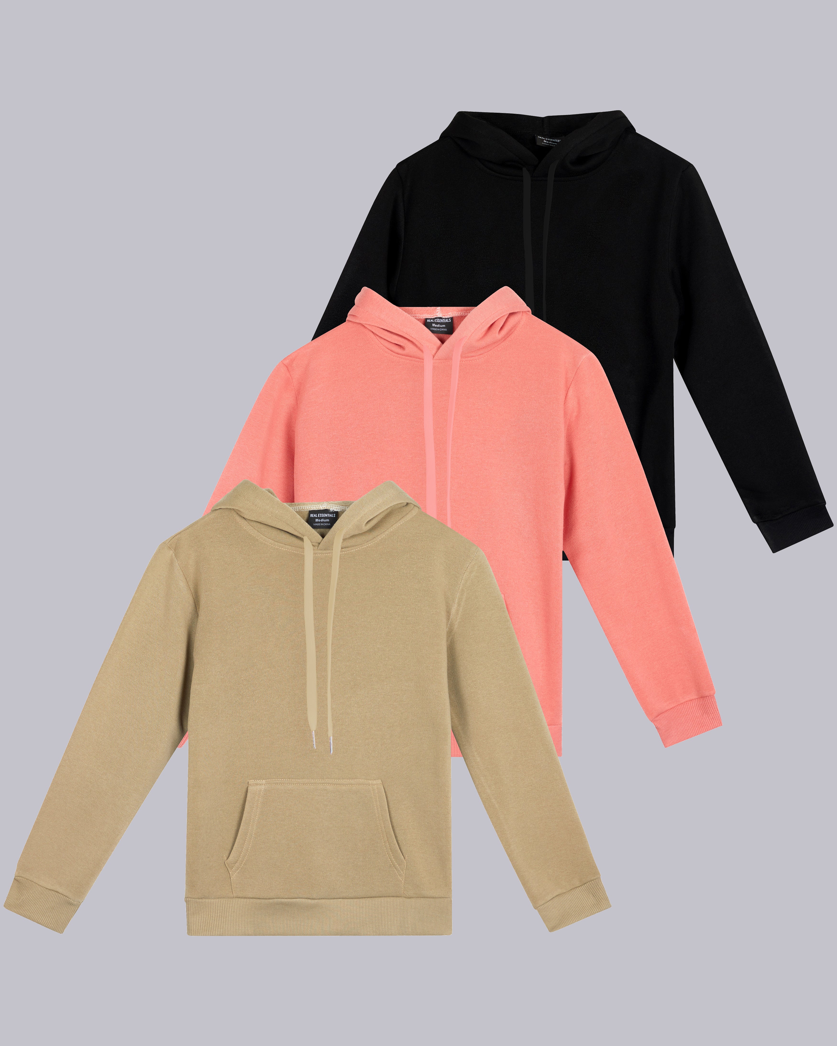 3 Pack: Womens Fleece Pullover Hoodie Sweatshirt