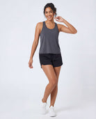Real Essentials 5 Pack Women's Racerback Crop Tank Tops Dry Fit Workout Athletic Gym Yoga - Solid Black, Solid Black, Solid Navy Blazer, Solid Quiet Shade, Solid Ultimate Grey