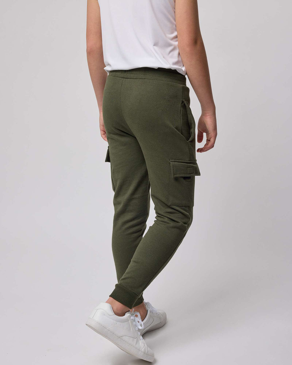 Real Essentials 3 Pack Boys' Cotton Cargo Fleece Joggers Sweatpants Pockets Athletic Kids - Set 6