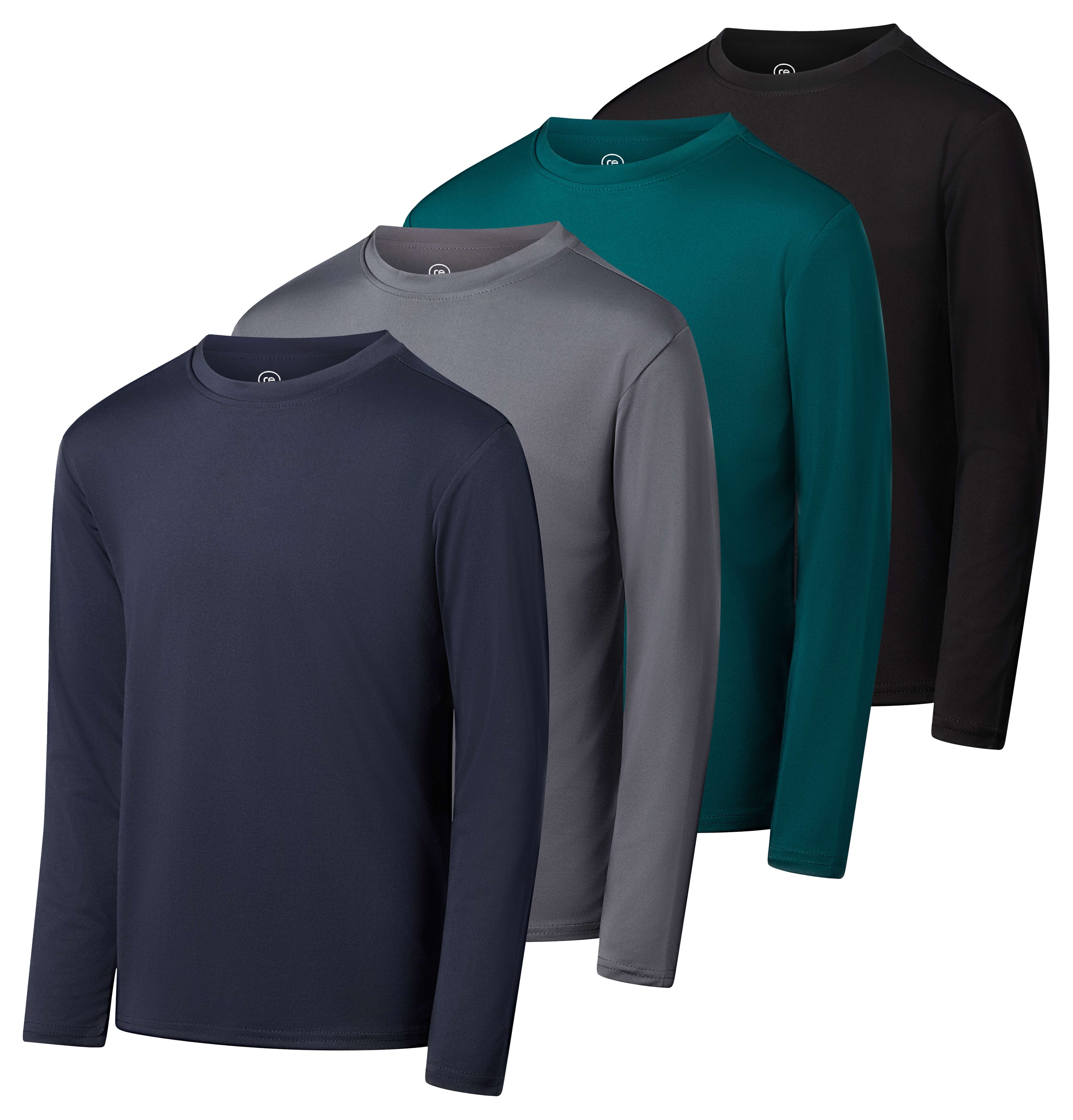 4 Pack: Boys Dry-Fit Active Long-Sleeve T-Shirt