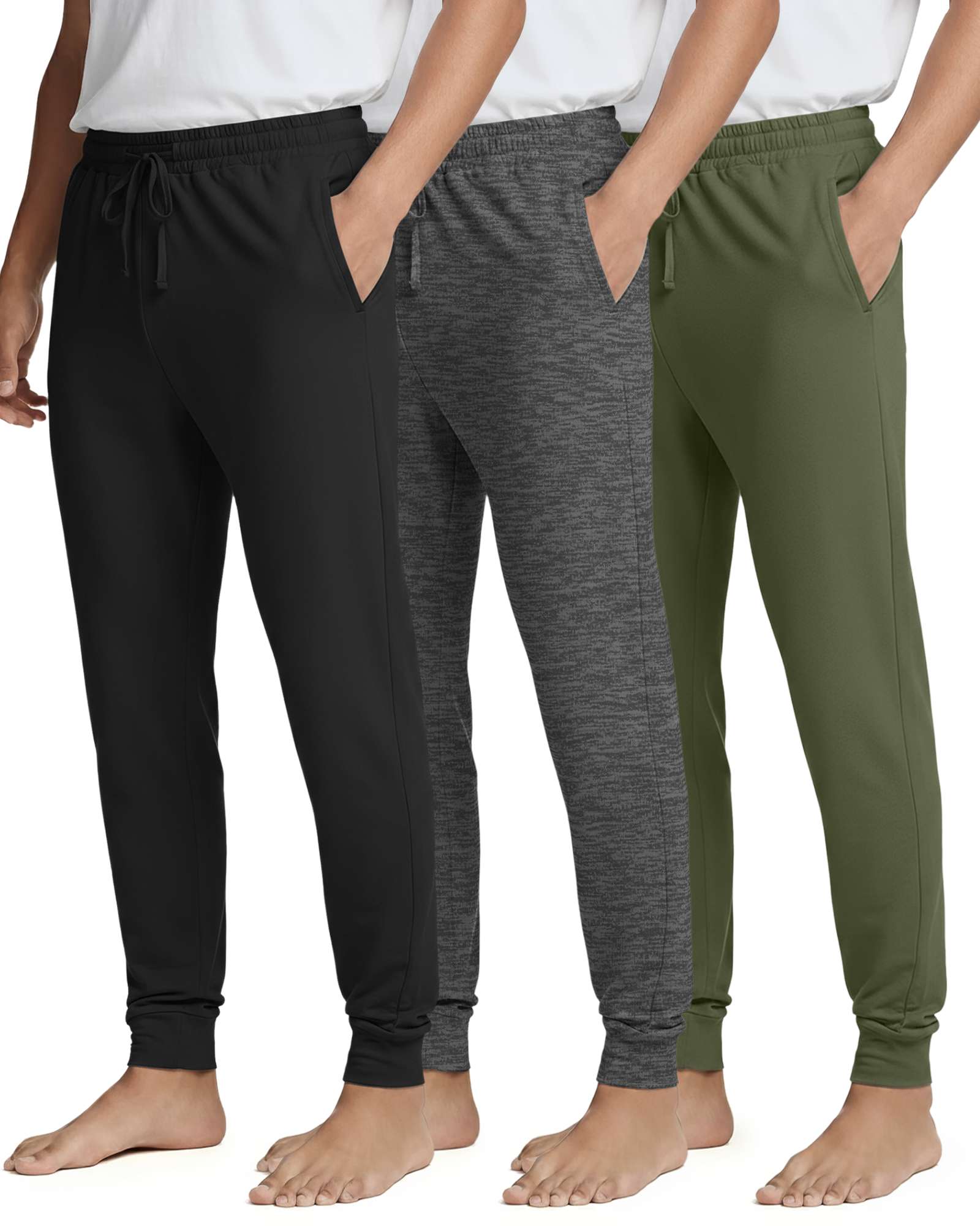 3 Pack: Men's Soft Lounge Sleep Joggers