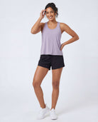 Real Essentials 5 Pack Women's Racerback Crop Tank Tops Dry Fit Workout Athletic Gym Yoga - Solid Black, Solid Black, Solid Plum Perfect, Solid Orchid Petal, Solid Ultimate Grey
