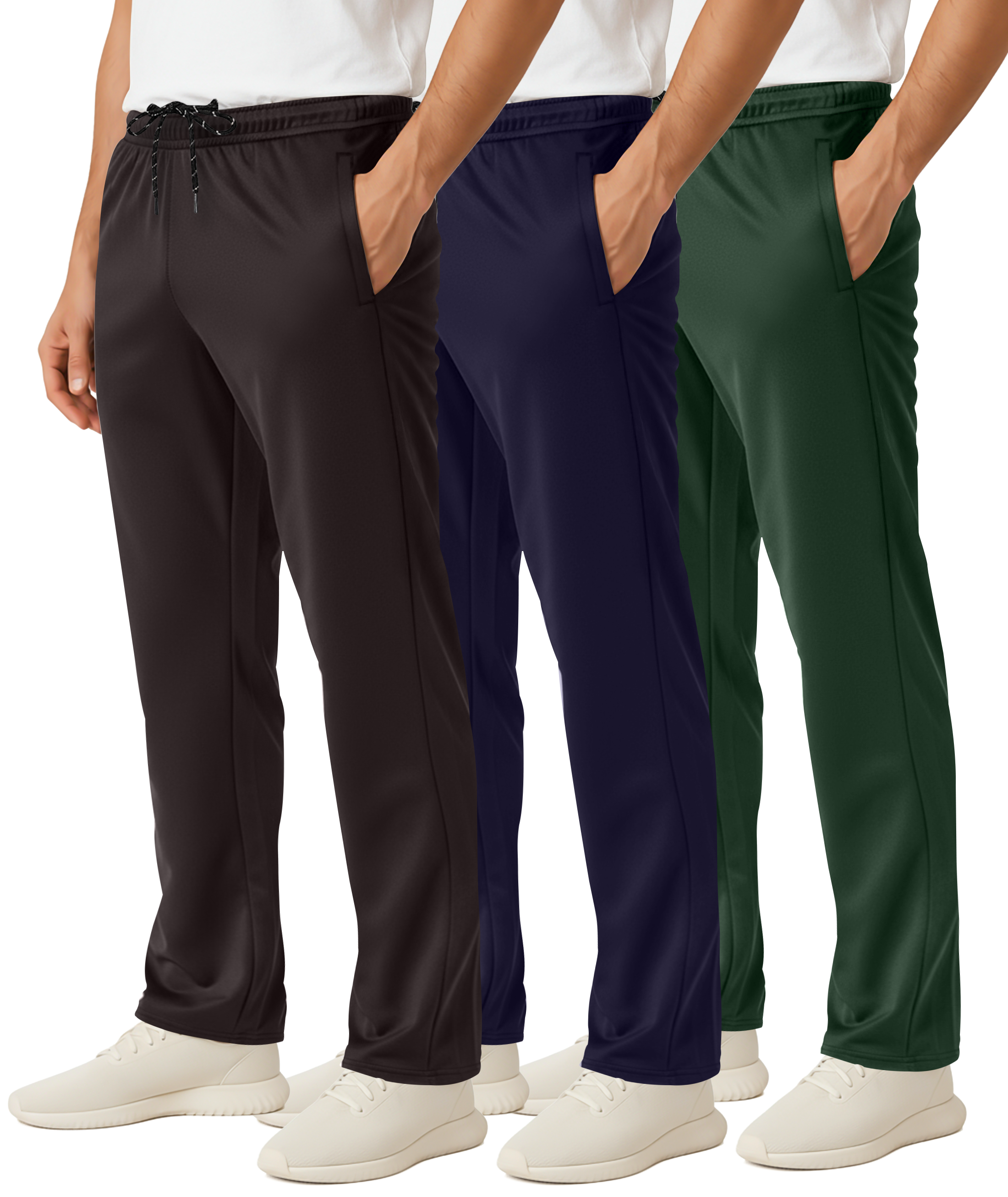 3 Pack: Mens Mesh Active Open Bottom Sweatpants