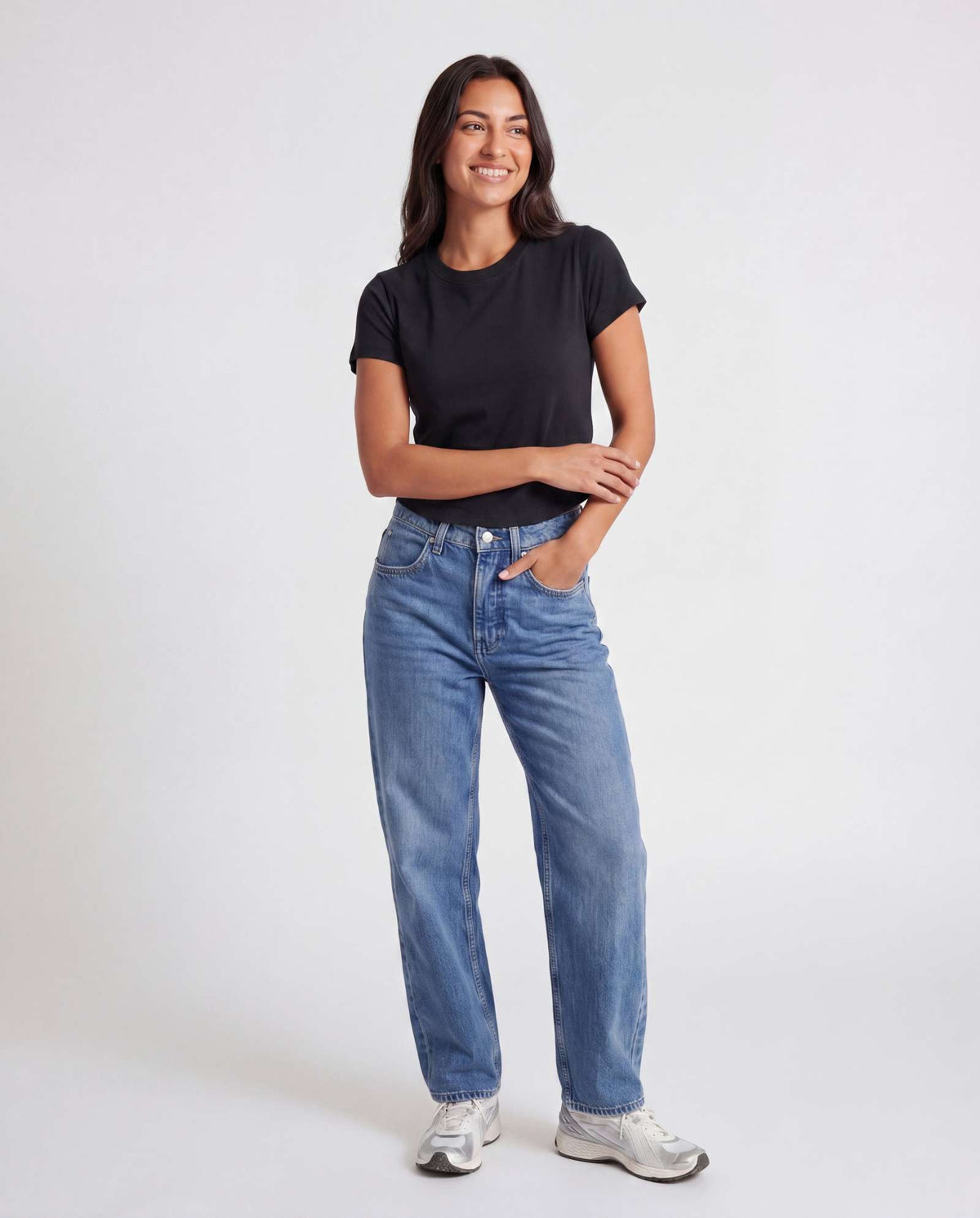 Real Essentials 3 Pack Women's Cropped Cap Sleeve Tops Cotton Basic Tees Going Out Shirts - Solid Black, Solid Black, Solid Black