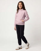 Real Essentials 3 Pack Girls' Fleece Pullover Hoodies Sweatshirts Sweaters Kids Teens Tops - Solid Black, Solid Pale Lilac, Solid Ballad Blue