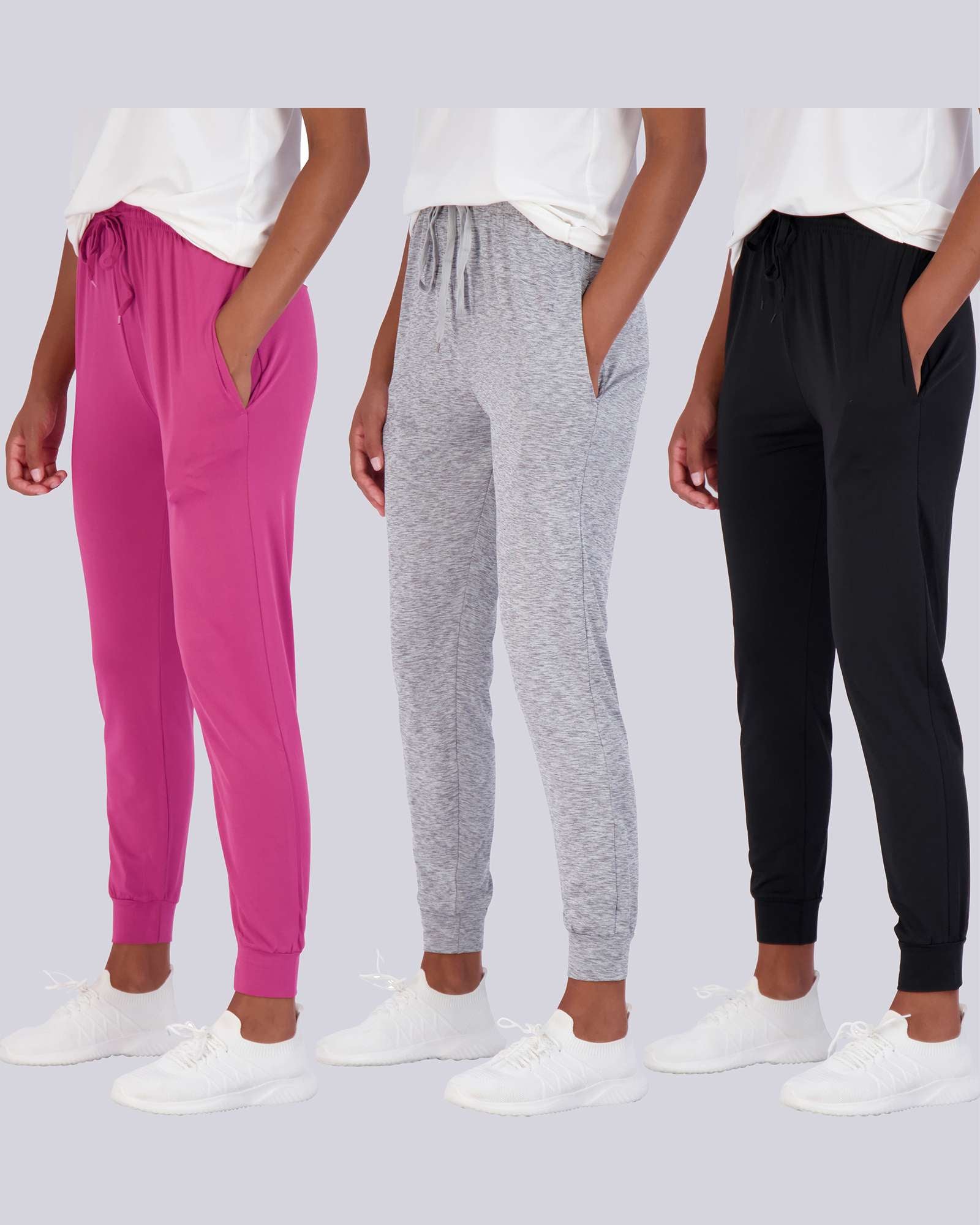 3 Pack: Womens Dry-Fit Active Joggers