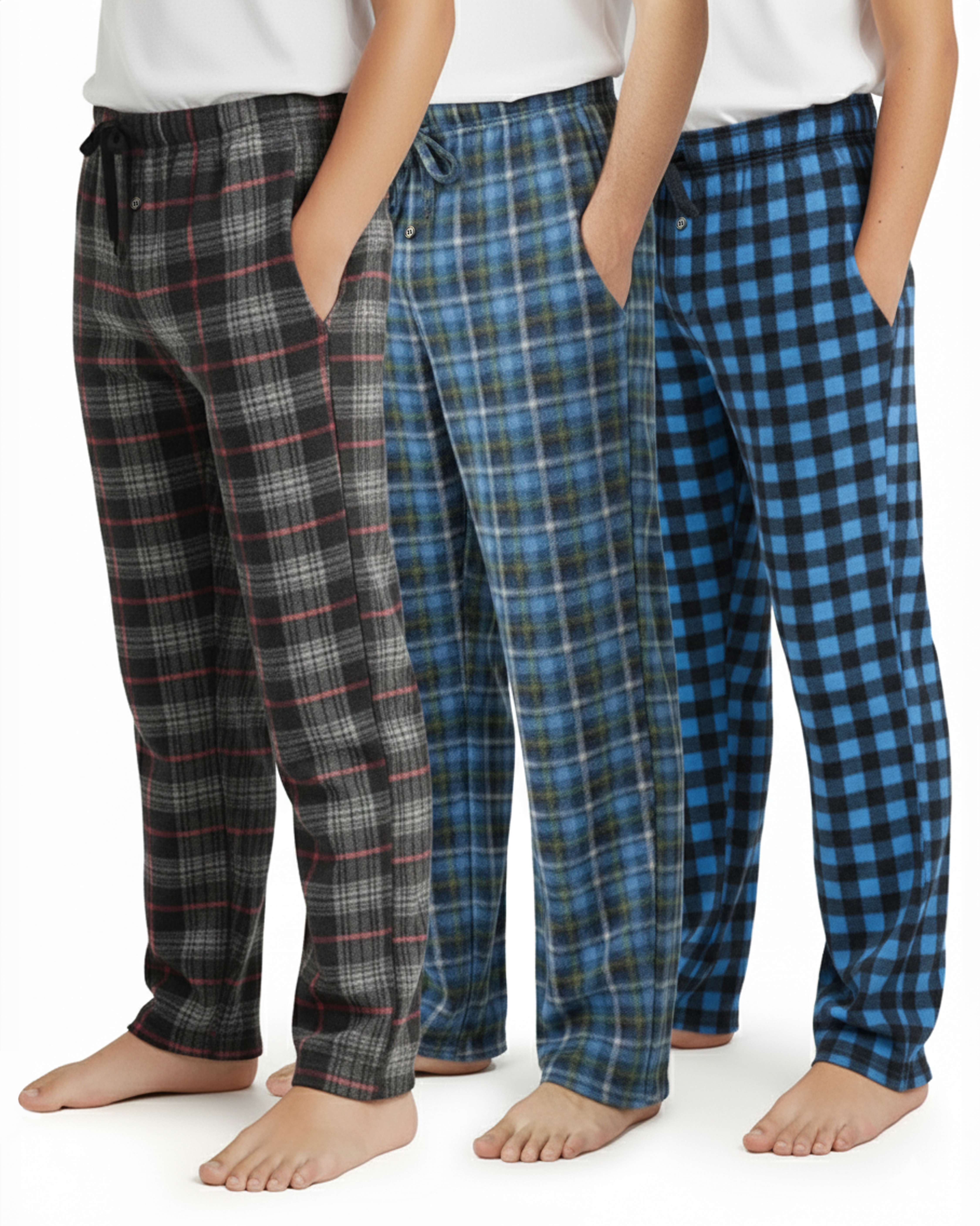 3 Pack: Boys Fleece Pajama Pant Lounge Bottoms