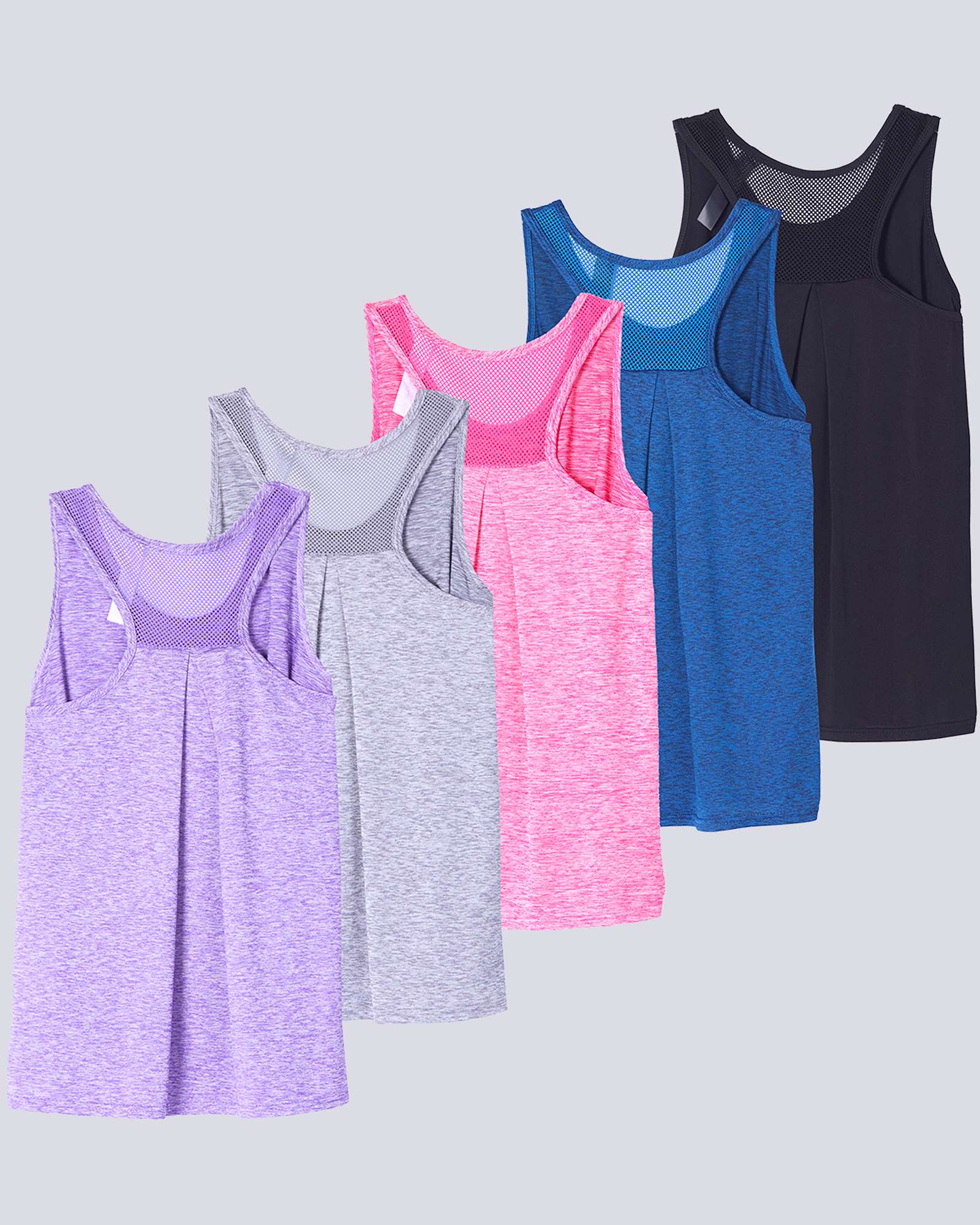 5 Pack: Women's Racerback Workout Tank Top