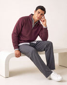 Real Essentials 2 Pack Mens Fleece Sweatshirt Sweater Half Zip Pullover Long Sleeve Casual - Solid Black, Grey Heather