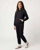 Real Essentials 3 Pack Girls' Fleece Pullover Hoodies Sweatshirts Sweaters Kids Teens Tops - Solid Black, Solid Black, Solid Black