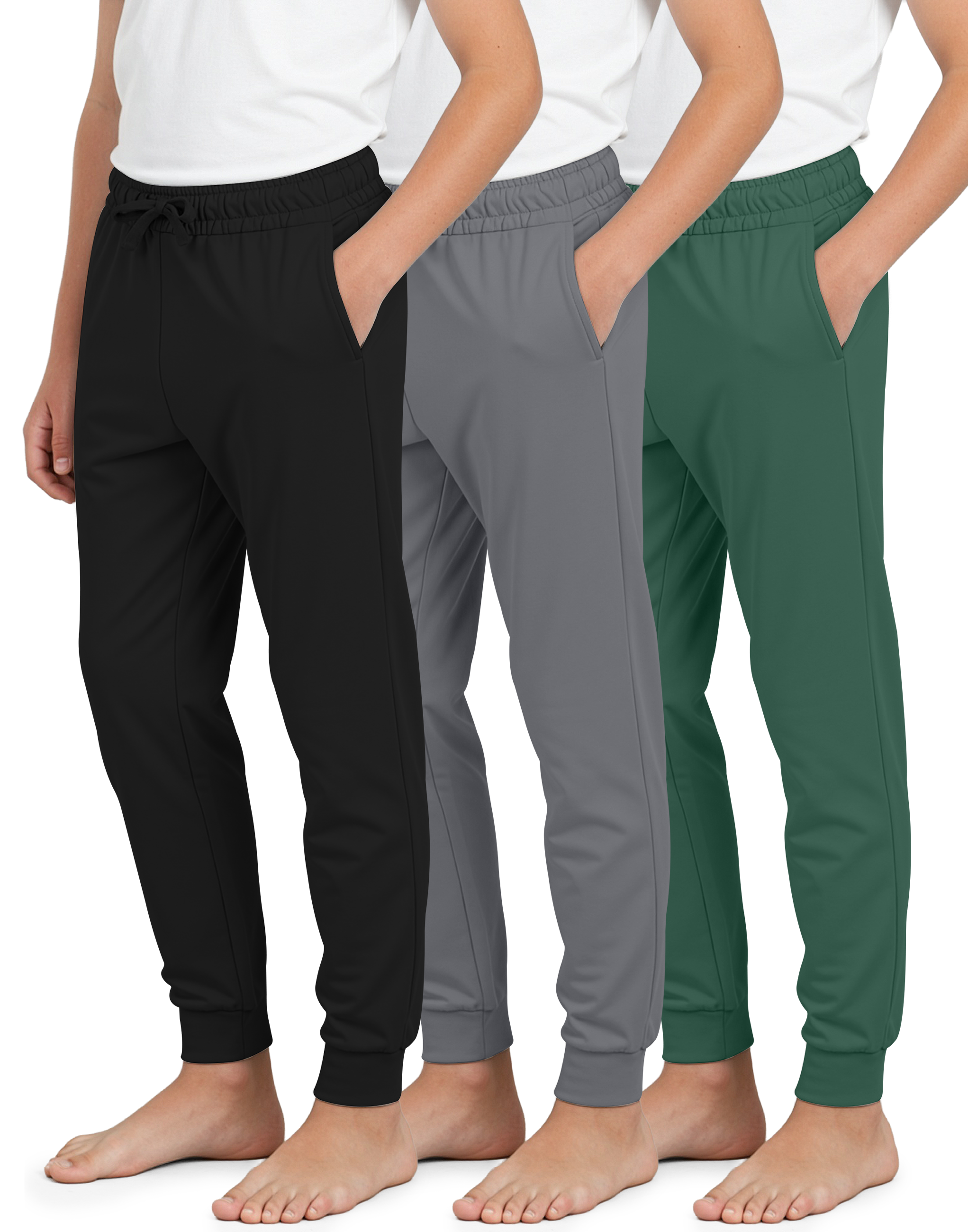 3 Pack: Boys’ Ultra-Soft Jogger Pajama Pants - Kids Lounge Pjs Sleepwear (Size 4-18)