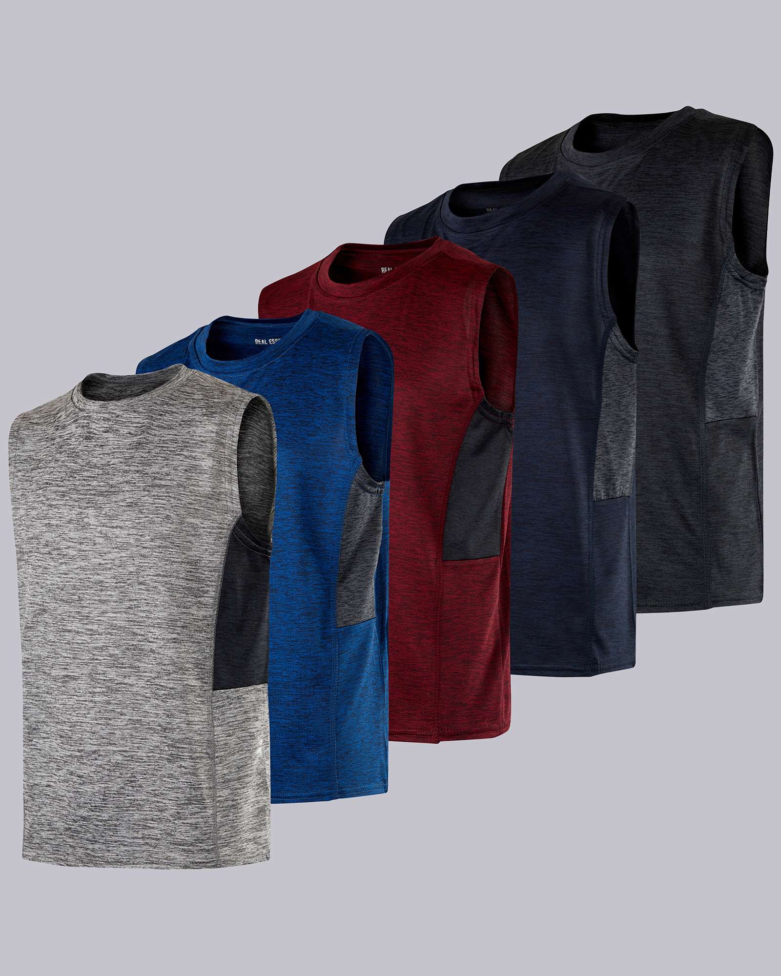 5 Pack: Boys Dry-Fit Active Tank Top