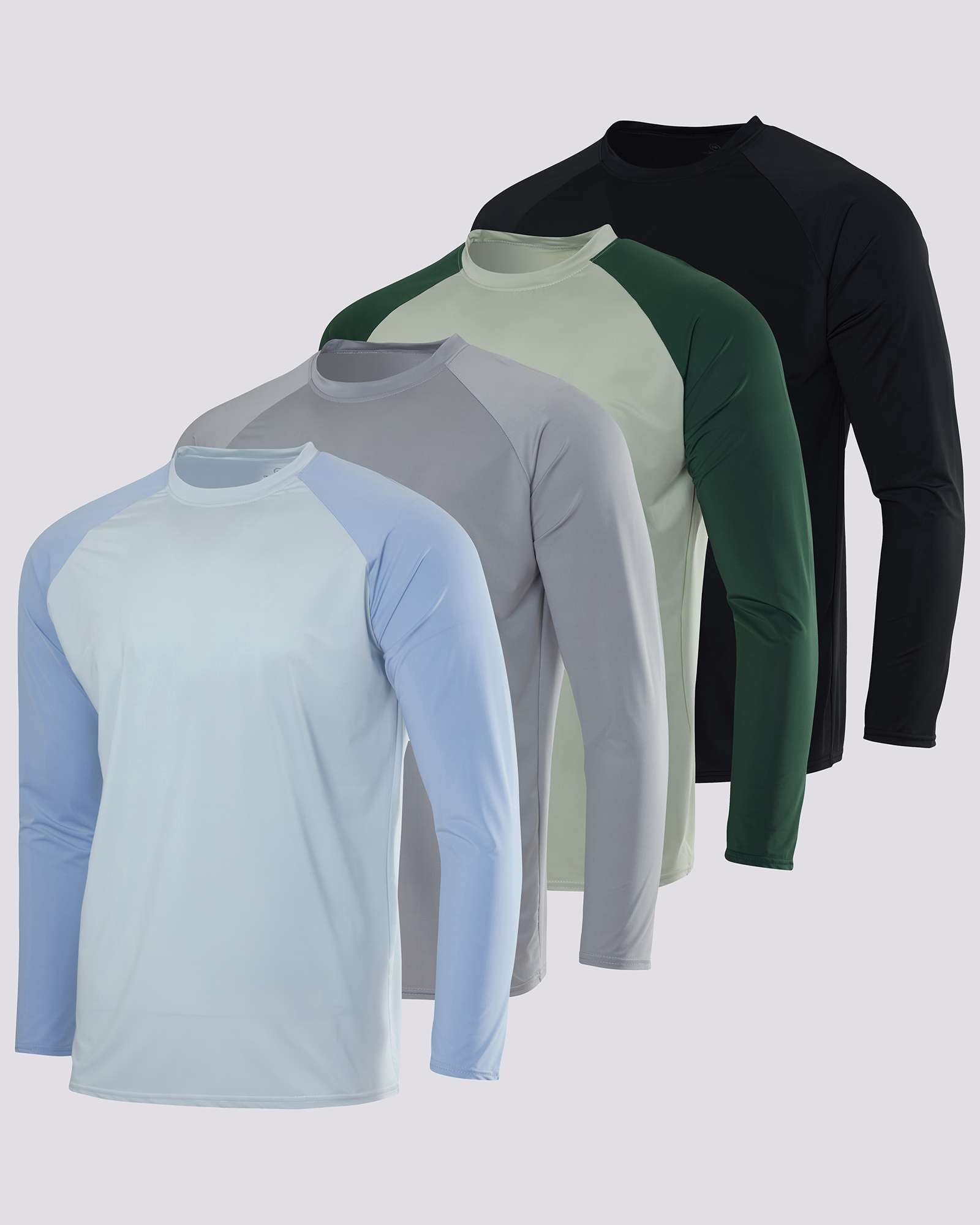 4 Pack: Boys' Long Sleeve Rash Guard Shirt