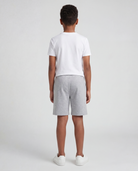 Real Essentials 3 Pack Boys' Fleece Shorts Athletic Gym Kids Teens Pajama Sleep Pockets - Solid Black, Charcoal Heather, Grey Heather