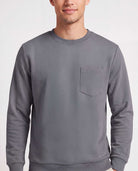 Real Essentials 3 Pack Mens Fleece Pocket Sweatshirt Pullover Long Sleeve Shirts Sweater - Solid Black, Solid Quiet Shade, Grey Heather
