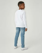 Real Essentials 5 Pack Boys' Cotton Long Sleeve Jersey T Shirts Kids School Youth Tees - Set 7