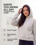 Real Essentials 2 Pack Women's Cropped Hoodies Crop Sweatshirt Ladies Fleece Pullover Top - Solid Black, Charcoal Heather