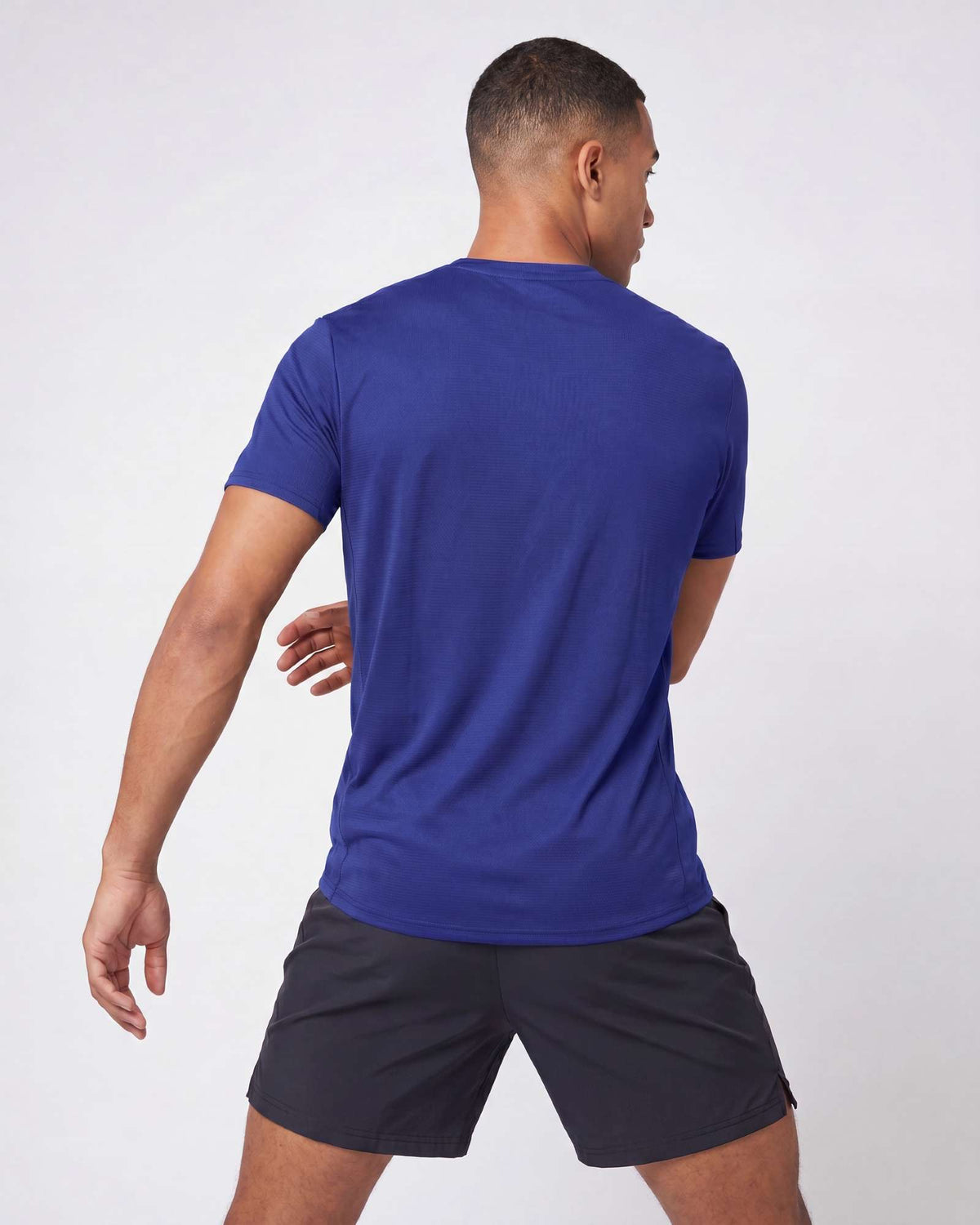Real Essentials 5 Pack Men's Dry Fit Short Sleeve Crew T Shirts Gym Tees Athletic Workout - Solid Black, Solid Bright White, Navy Blazer, Royal Blue, Solid Ultimate Grey