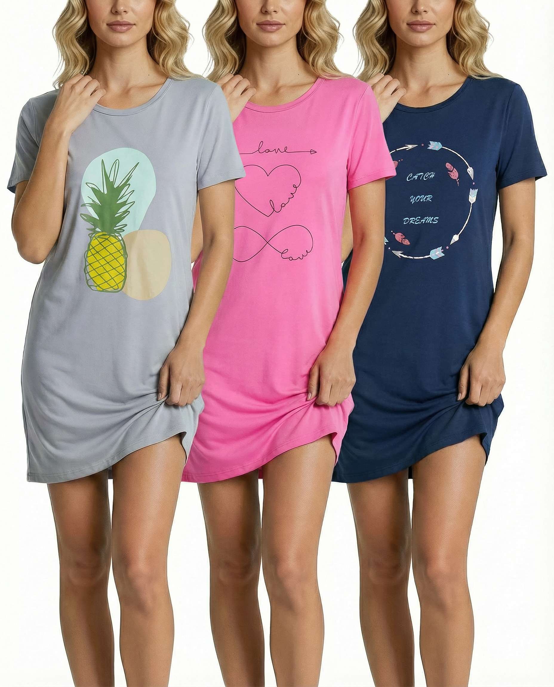 3 Pack: Womens Ultra-Soft Pajama Lounge Shorts