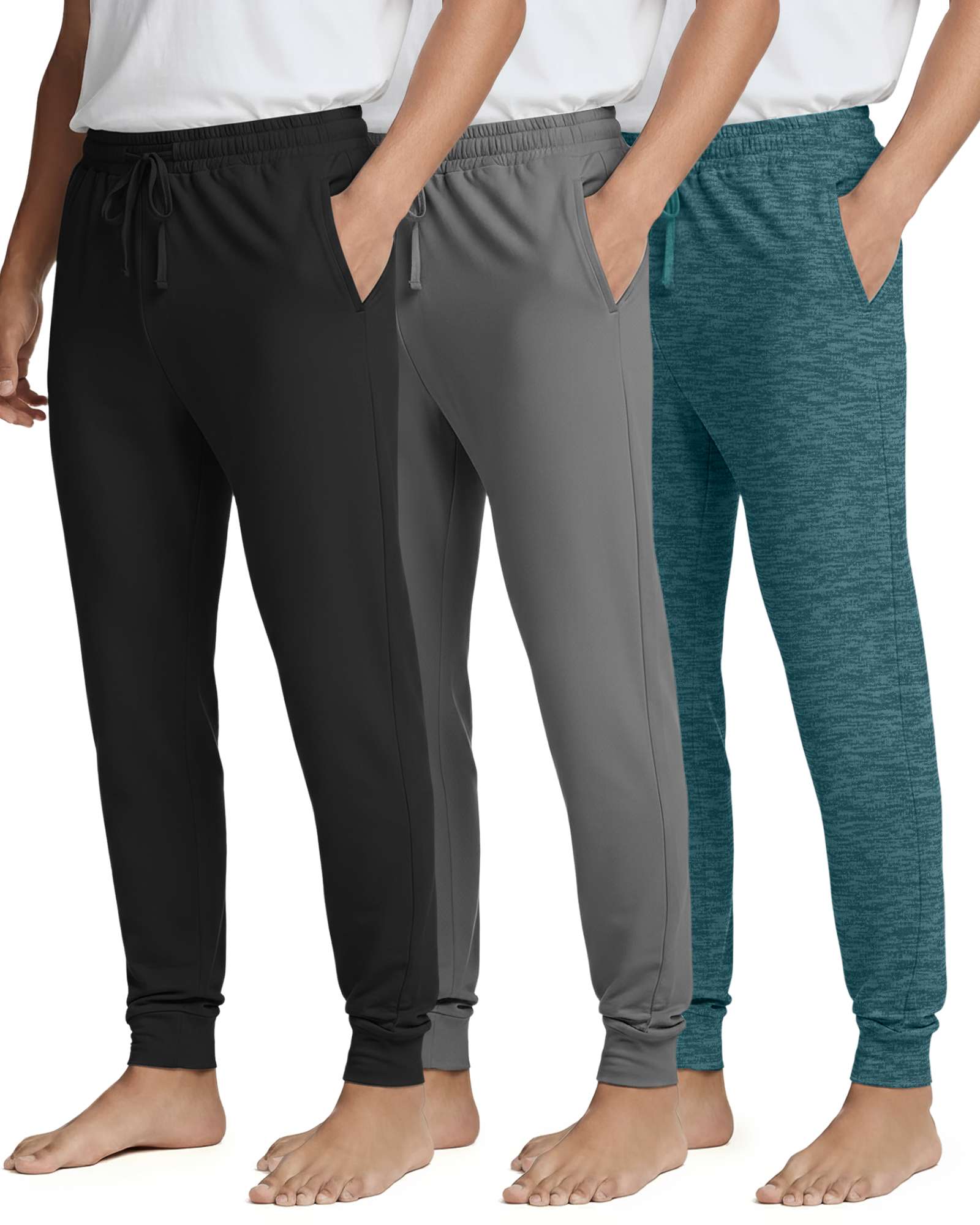 3 Pack: Men's Soft Lounge Sleep Joggers