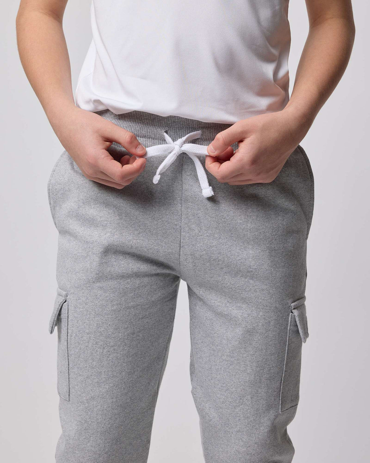 Real Essentials 3 Pack Boys' Cotton Cargo Fleece Joggers Sweatpants Pockets Athletic Kids - Set 4