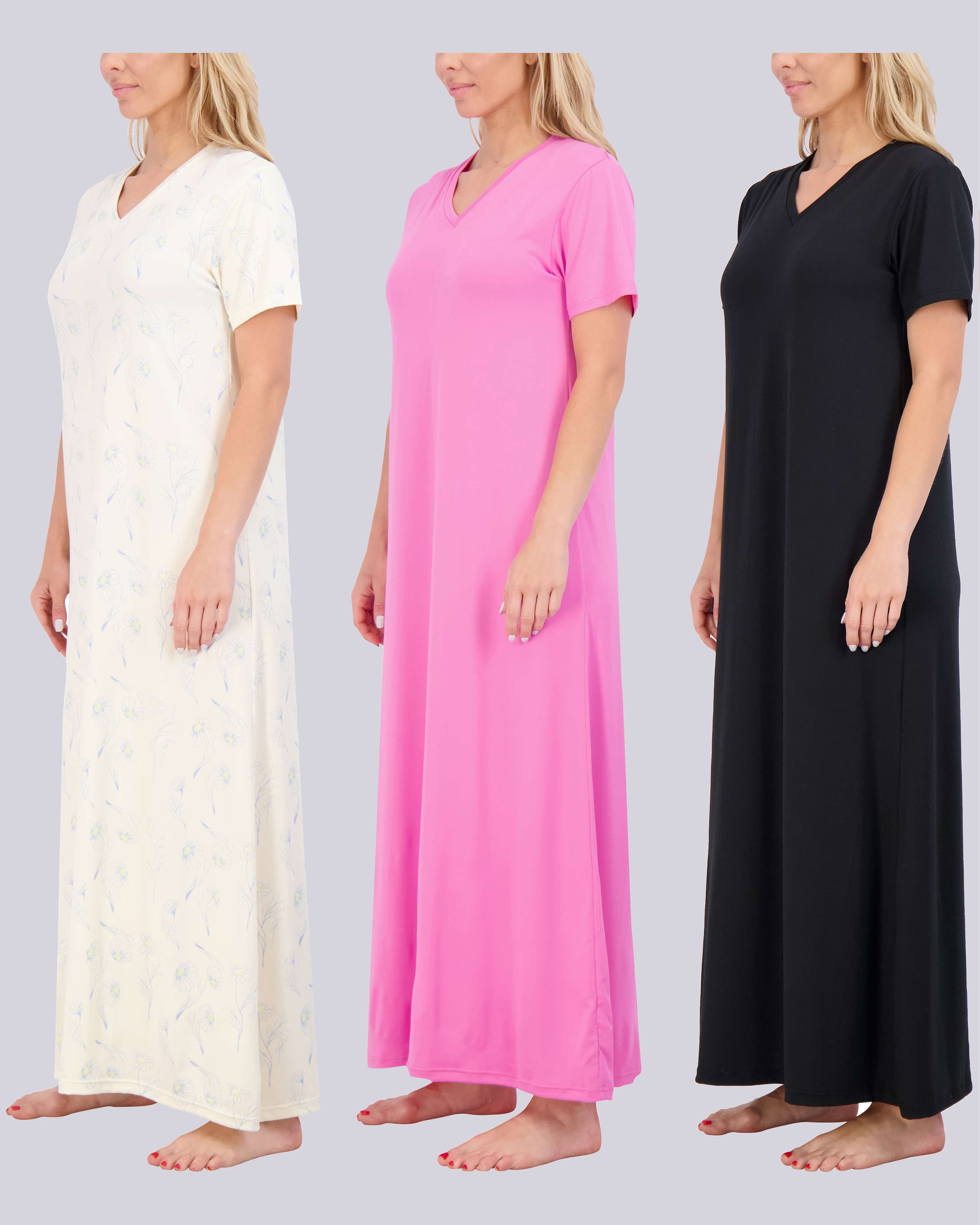 3 Pack: Women's Soft Maxi Nightshirt (Available in Plus Size)