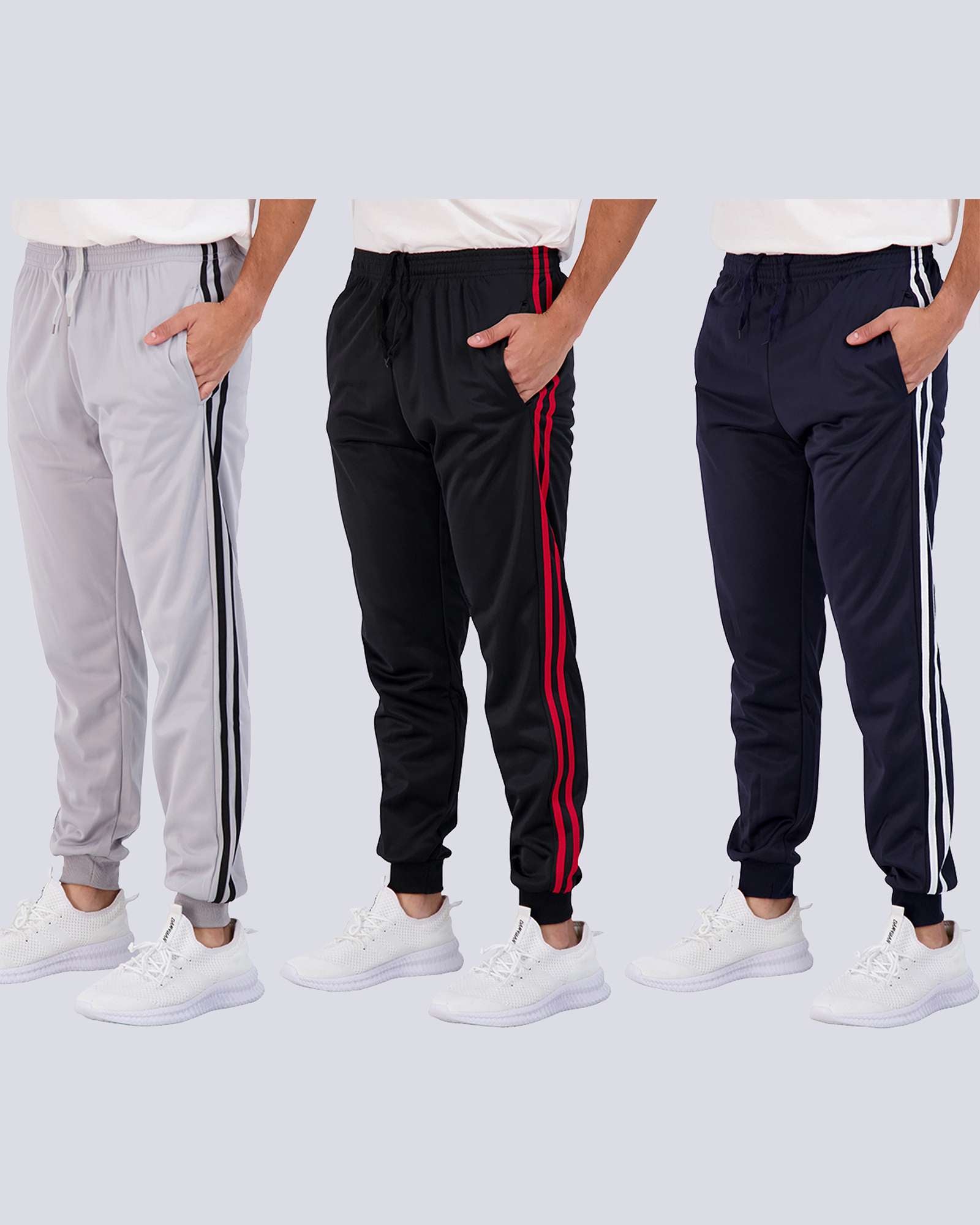3 Pack: Boys Active Fleece-Lined Tricot Jogger Sweatpants