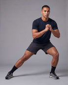 Real Essentials 5 Pack Men's Dry Fit Short Sleeve Crew T Shirts Gym Tees Athletic Workout - Solid Black, Solid Bright White, Navy Blazer, Charcoal, Solid Ultimate Grey